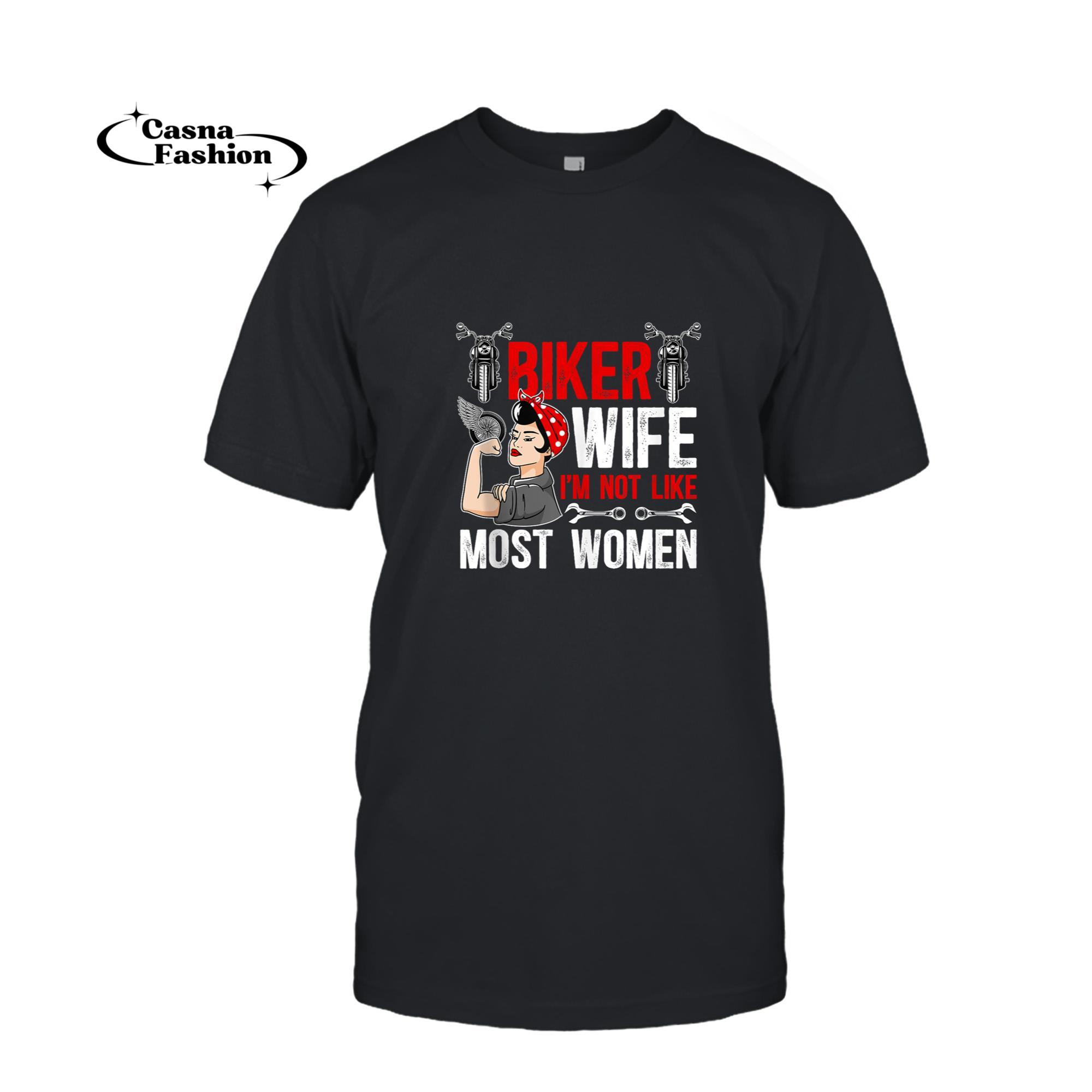 casnafashion_T-shirt_Biker Wife Not Like Most Women Motorcycle Wife Tank Top_T-shirt_Black