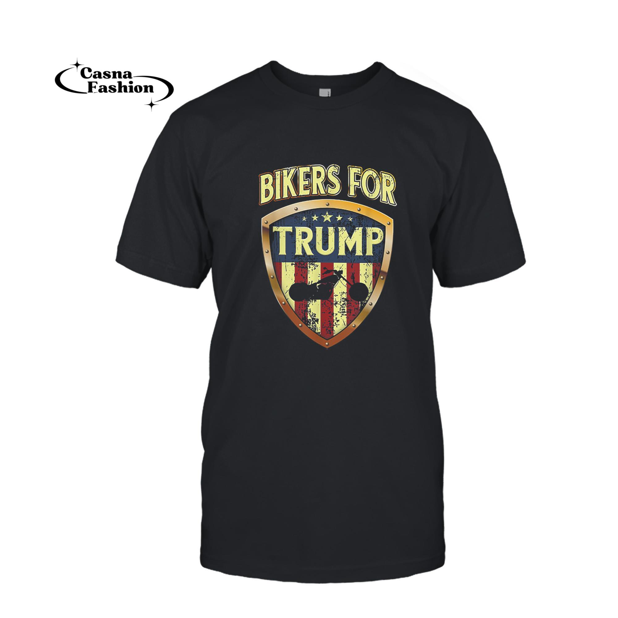 casnafashion_T-shirt_Bikers For Trump Tshirt Funny Biker Gift Tee_T-shirt_Black