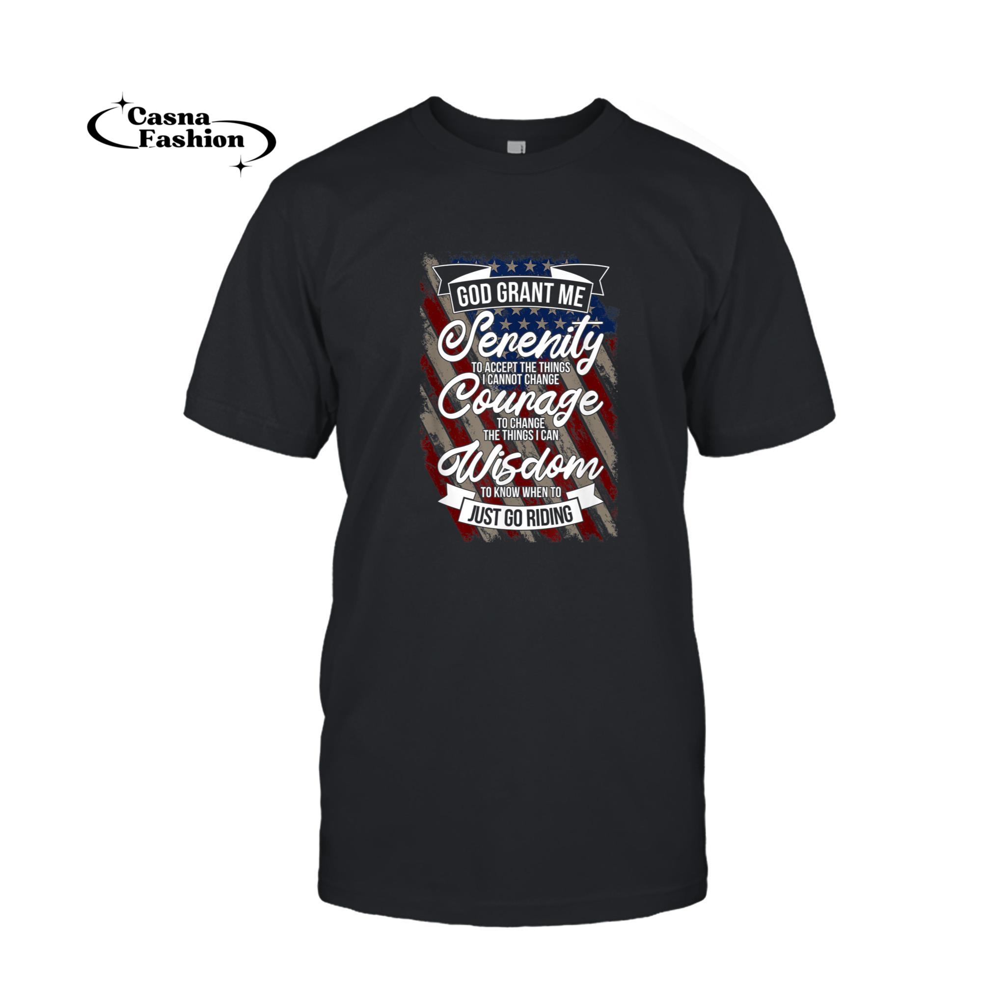 casnafashion_T-shirt_Biker's Prayer Christian American Riding Motorcycles T-Shirt_T-shirt_Black