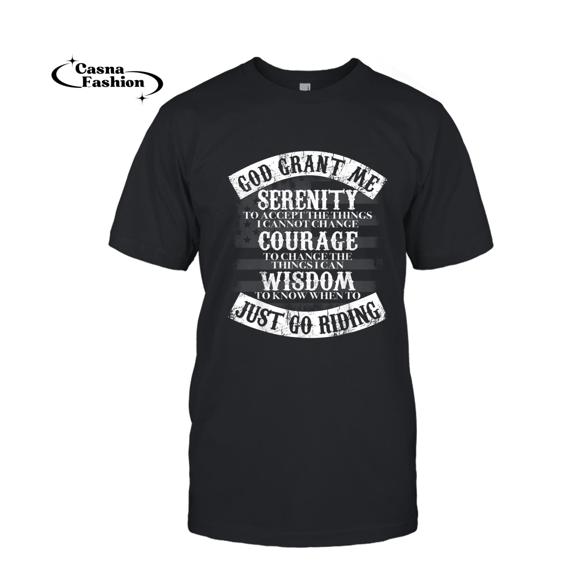 casnafashion_T-shirt_Biker's Prayer Shirt Christian Biker Motorcycle Riding Gift_T-shirt_Black