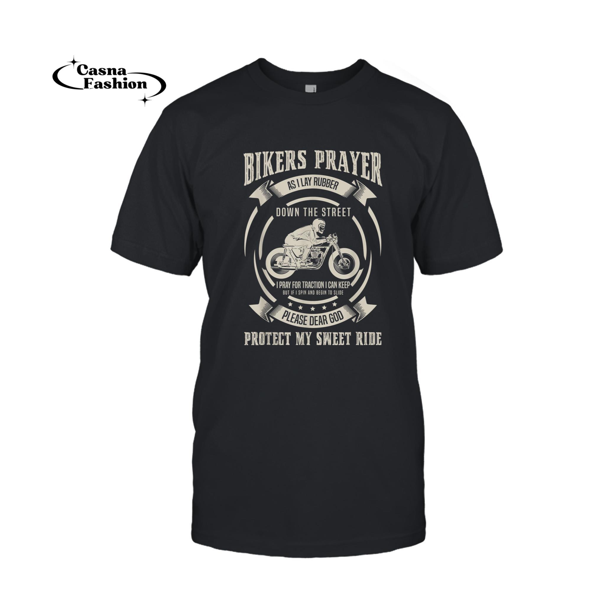 casnafashion_T-shirt_Bikers Prayer T Shirt, Gift For Biker T Shirt_T-shirt_Black