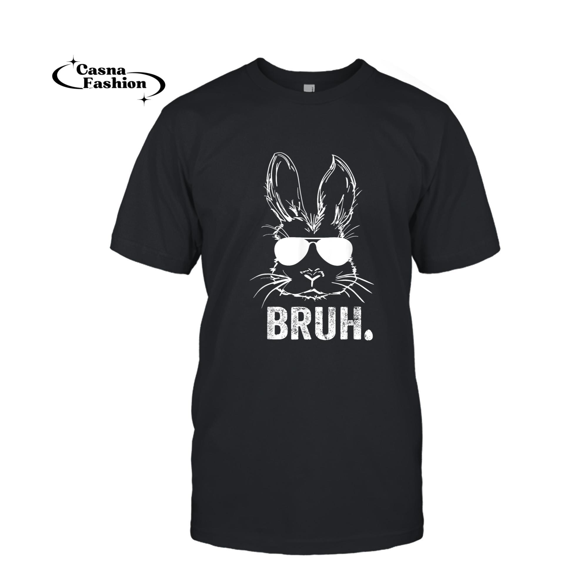 casnafashion_T-shirt_Bruh Meme Funny Saying Bro Greeting Teens Boys Easter Day T-Shirt_T-shirt_Black