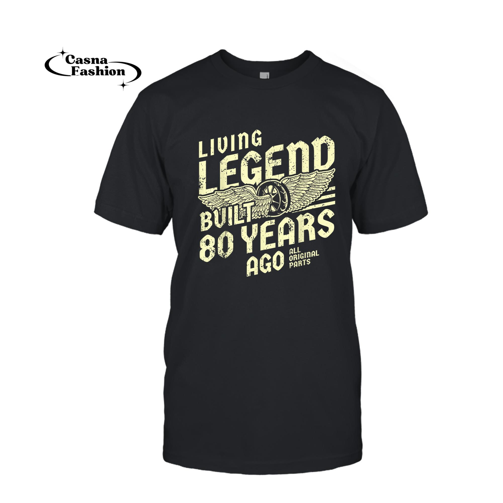 casnafashion_T-shirt_Built 80 Years Ago I Motorcycle Rider Biker 80th Birthday T-Shirt_T-shirt_Black