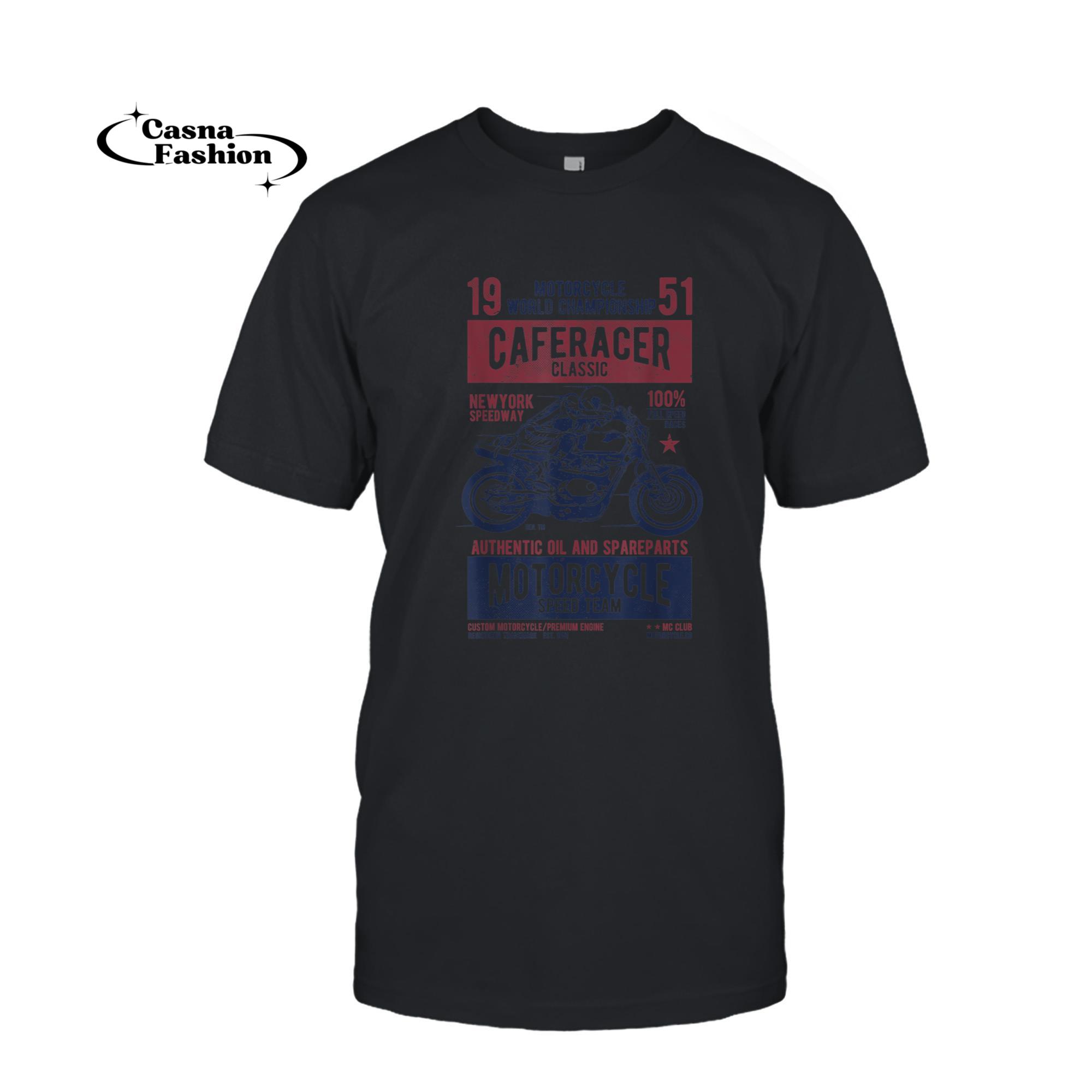 casnafashion_T-shirt_Cafe Racer Apparel Retro Motorcycle Clothing Biker Gift T-Shirt_T-shirt_Black