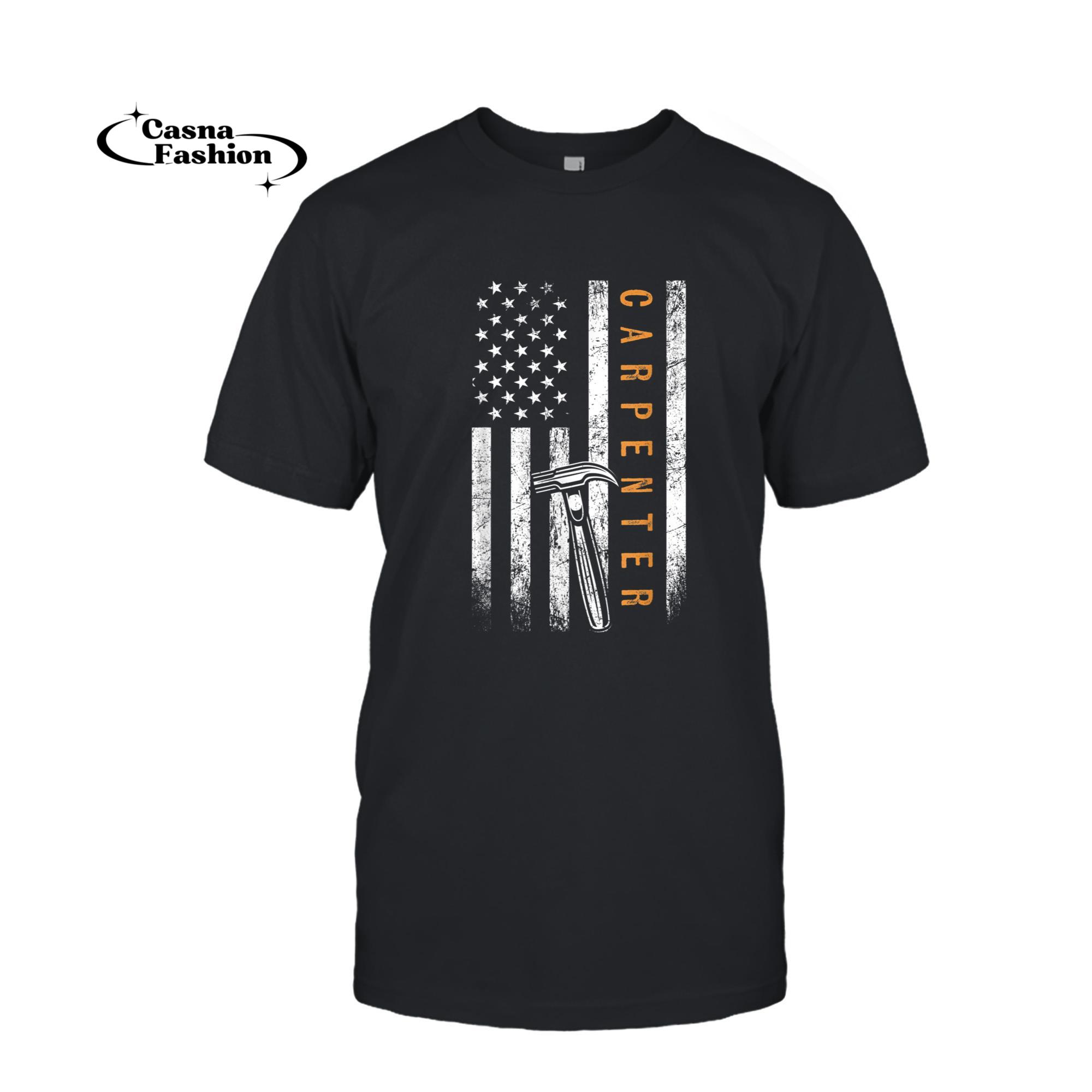 casnafashion_T-shirt_Carpenter American Flag Design Woodworking Carpentry T-Shirt_T-shirt_Black