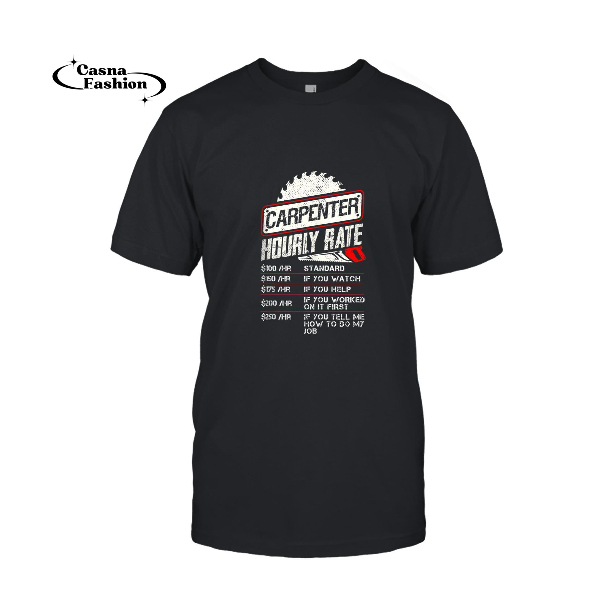 casnafashion_T-shirt_Carpenter Hourly Rate Funny Woodworking Men Labor Rates Tank Top_T-shirt_Black