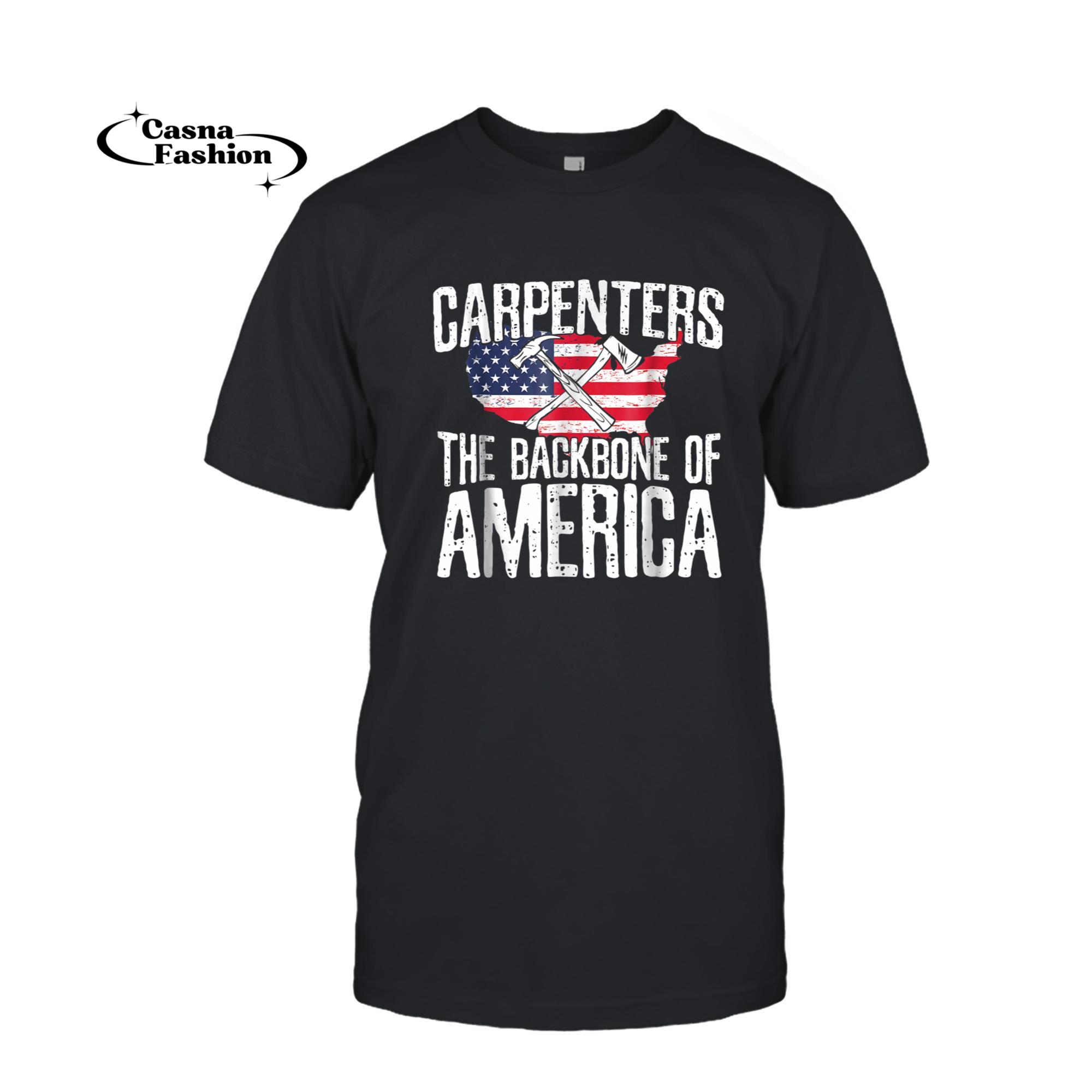 casnafashion_T-shirt_Carpenter Shirt Backbone of America Flag Vintage_T-shirt_Black