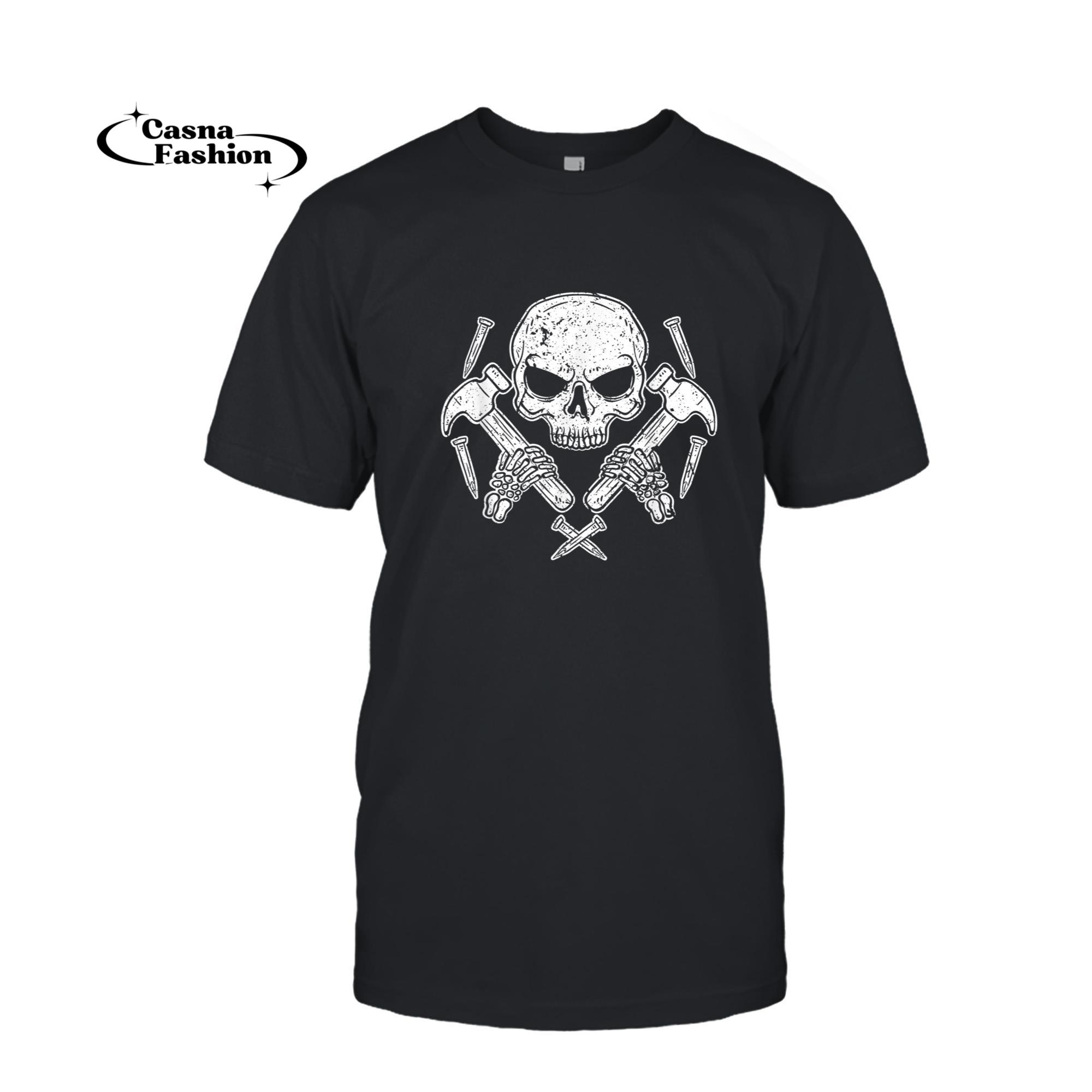 casnafashion_T-shirt_Carpenter Woodworking Gift Funny Skeleton T-Shirt_T-shirt_Black