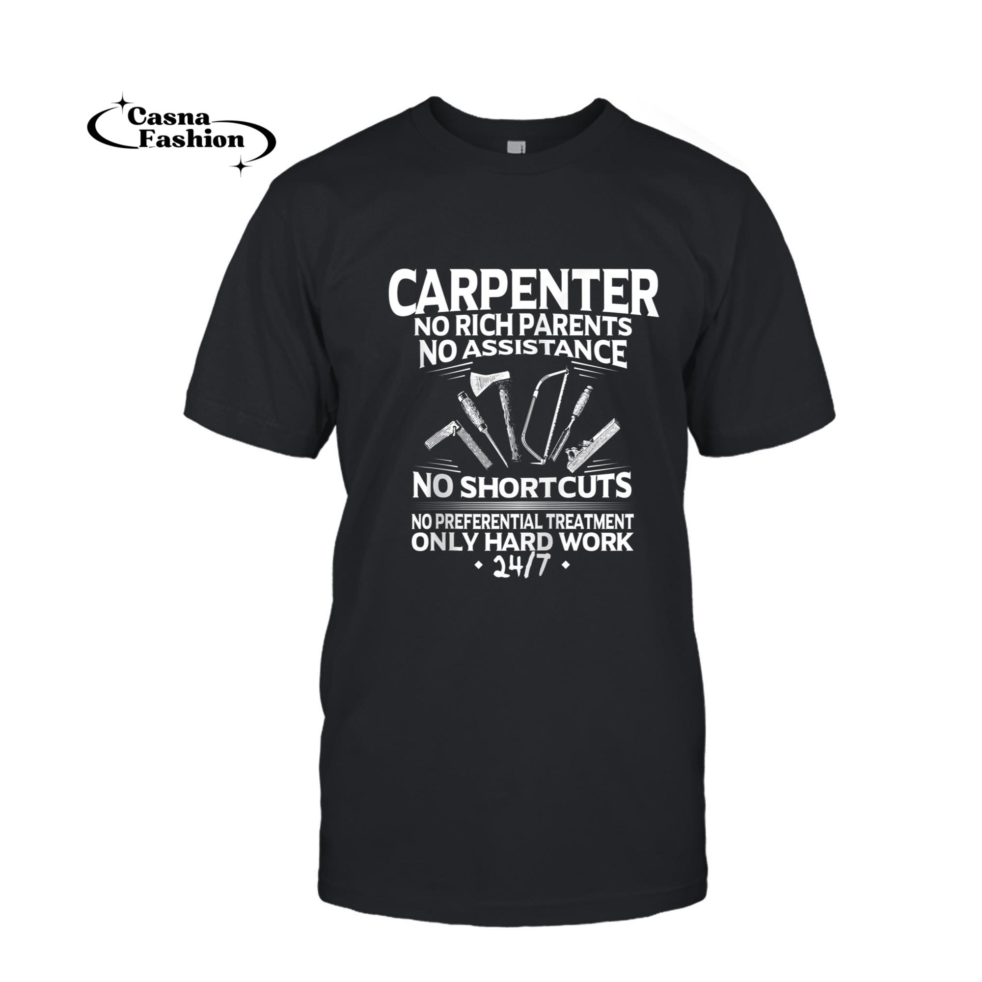 casnafashion_T-shirt_Carpentry Hard Work Wright Joiner Carpenter Zip Hoodie_T-shirt_Black