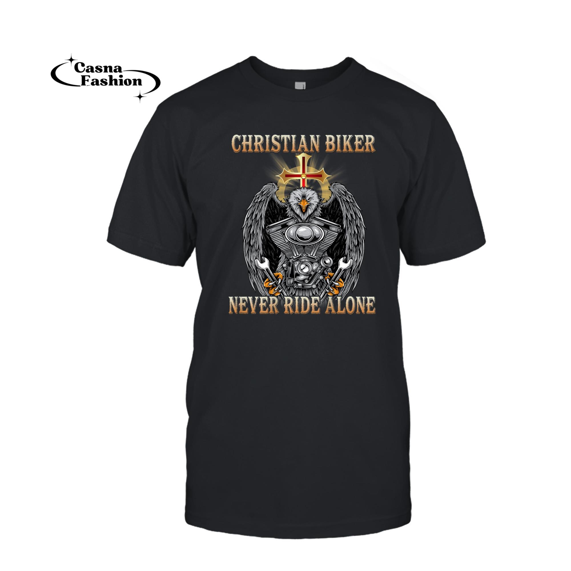 casnafashion_T-shirt_Christian Biker Never Ride Alone T-Shirt_T-shirt_Black