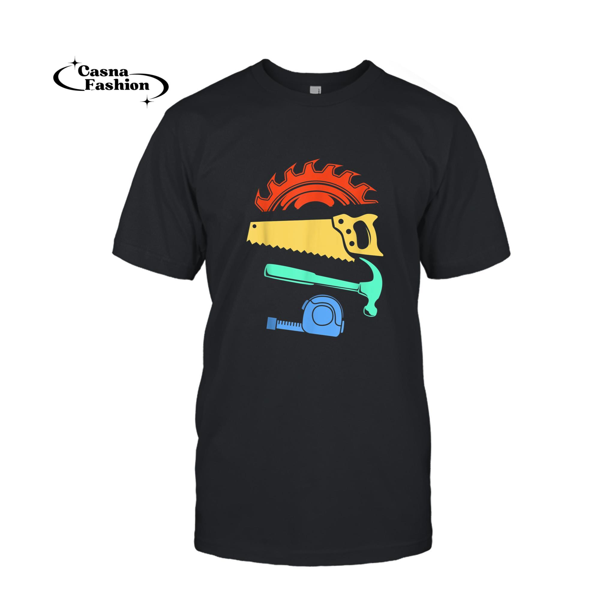 casnafashion_T-shirt_Colorful Carpenter Tools Woodworker For Men T-Shirt_T-shirt_Black