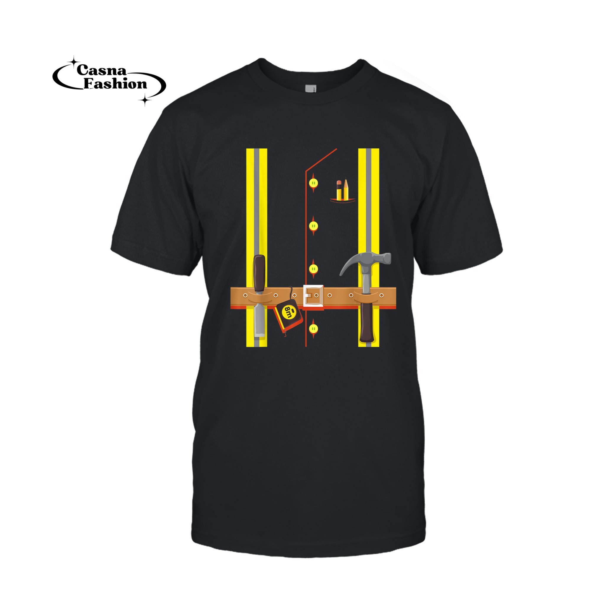 casnafashion_T-shirt_Construction Worker Costume for Boys Kids Halloween Builder  T-Shirt_T-shirt_Black