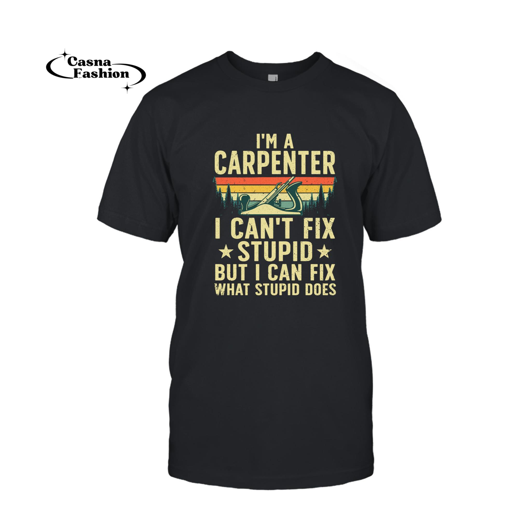 casnafashion_T-shirt_Cool Carpenter Art For Men Women Carpentry Tool Woodworker Sweatshirt_T-shirt_Black