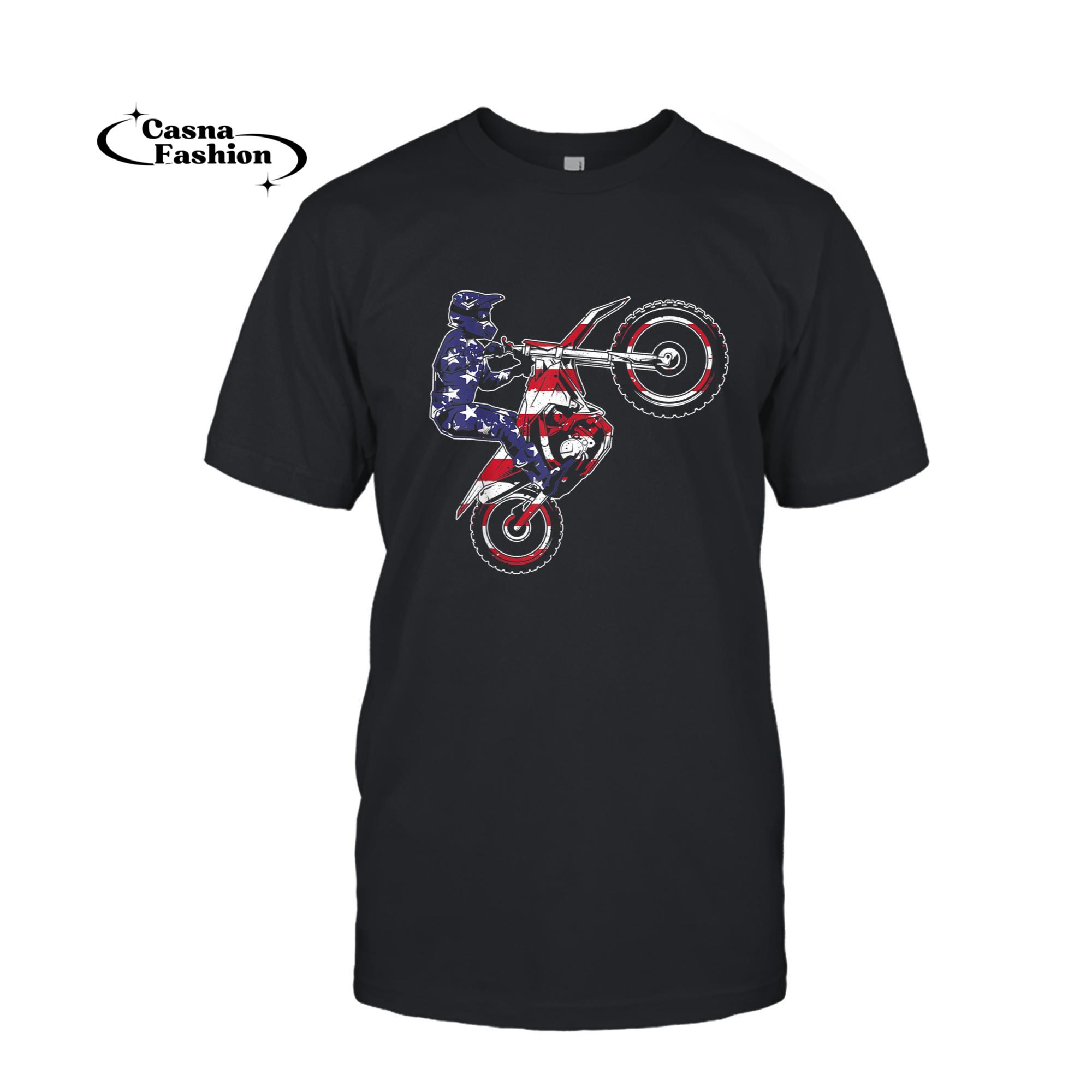 casnafashion_T-shirt_Cool Dirt Bike Art For Men Women US Dirtbike Motorcycle Race T-Shirt_T-shirt_Black