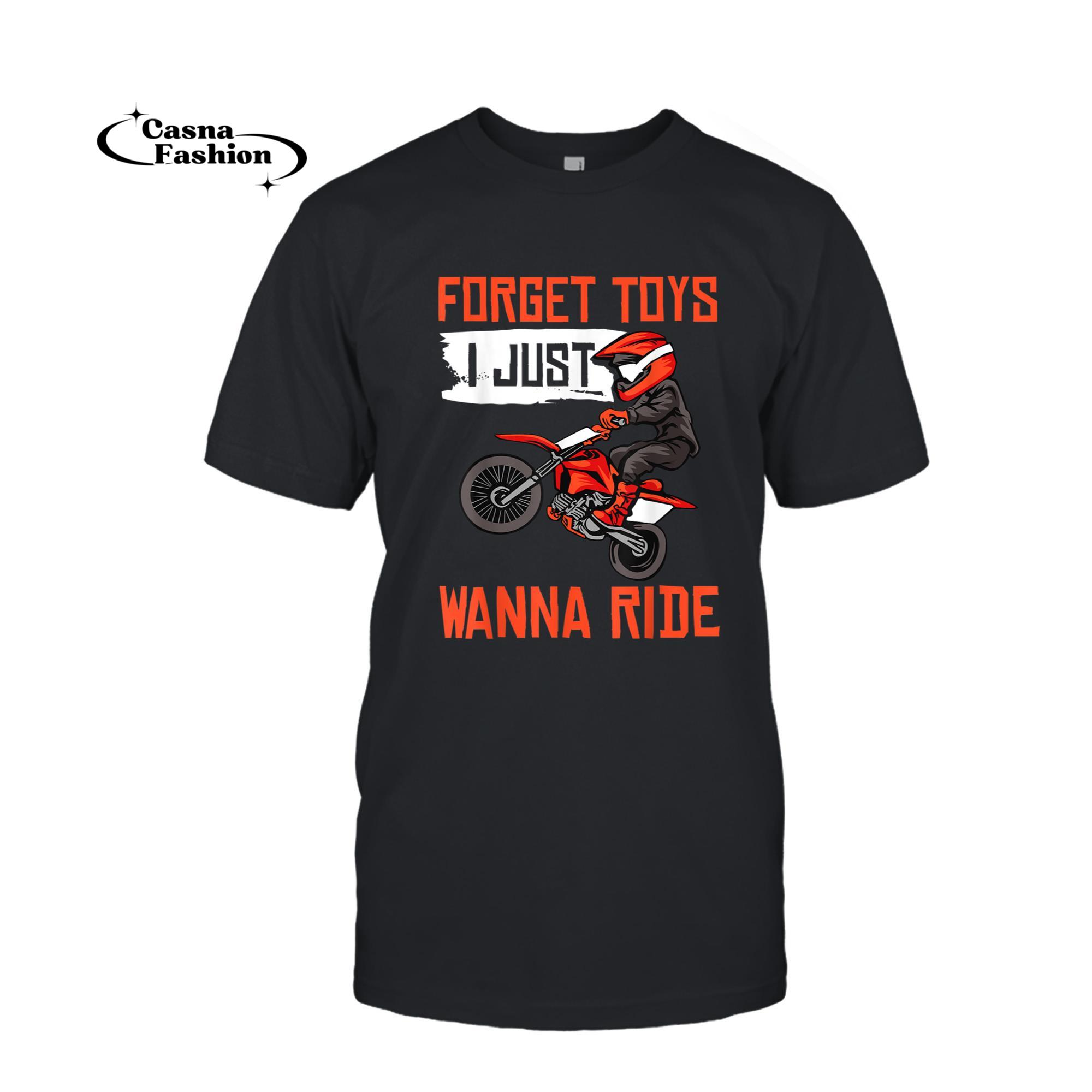 casnafashion_T-shirt_Cool Dirt Bike Gift For Boys Men Funny Forget Toys Motocross T-Shirt_T-shirt_Black