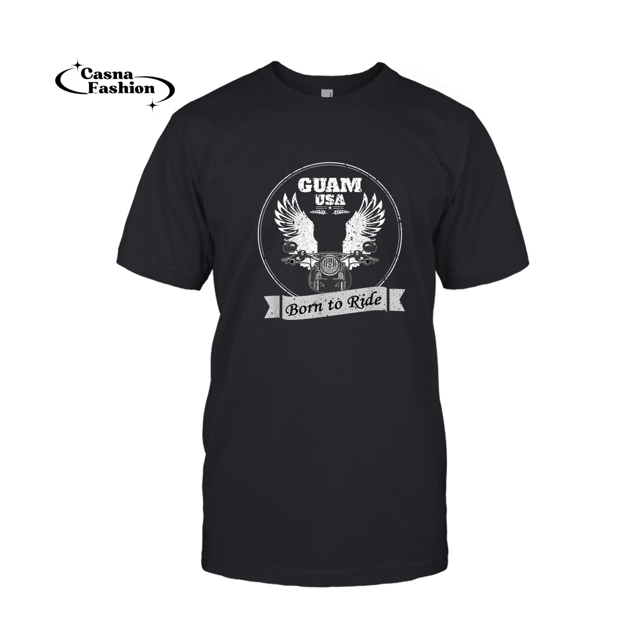 casnafashion_T-shirt_Cool Guam USA Motorcycle Biker T-Shirt_T-shirt_Black