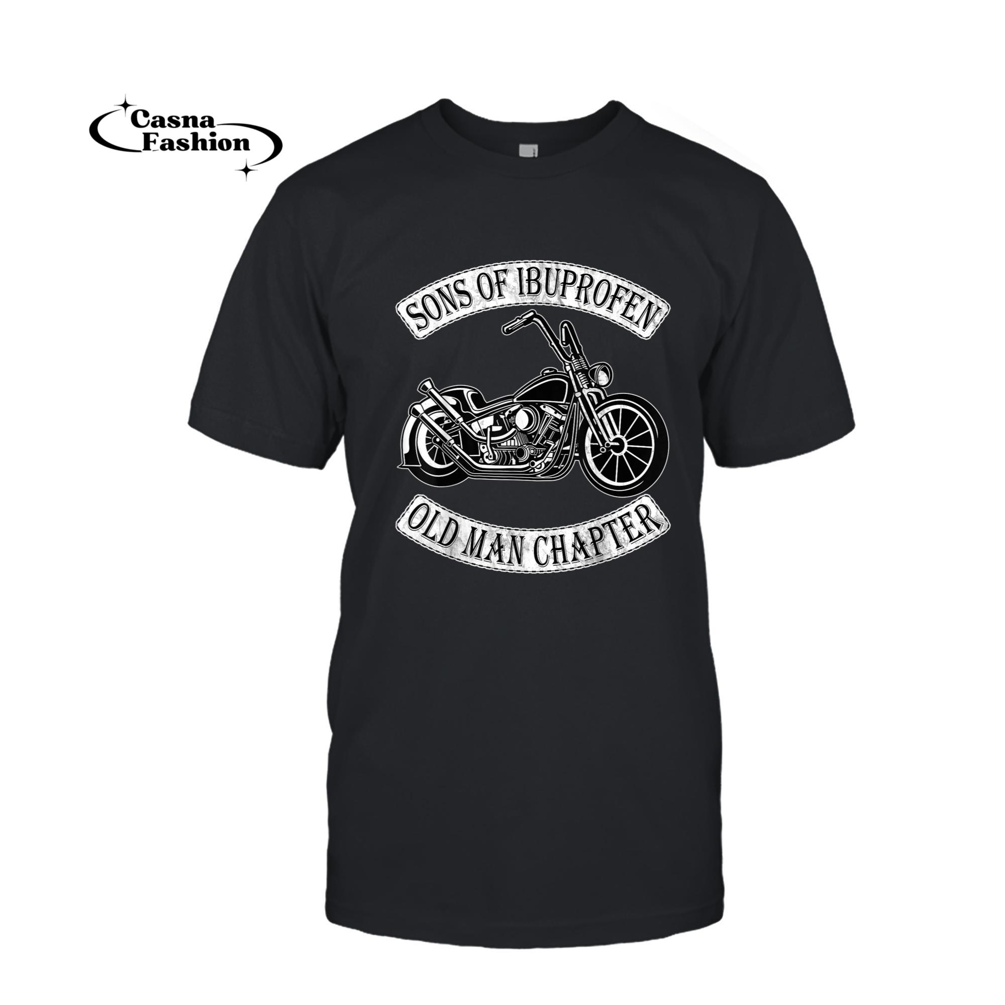 casnafashion_T-shirt_Cool Son Of Ibuprofen Old Man Chapter Funny Older Biker Gift T-Shirt_T-shirt_Black