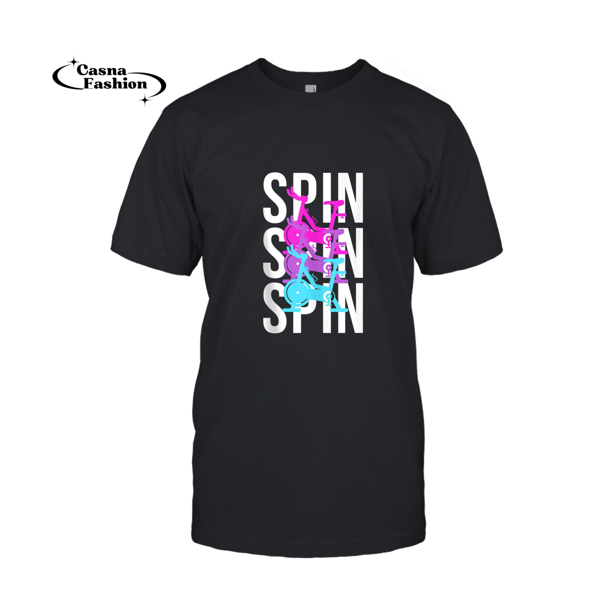 casnafashion_T-shirt_Cool Spin Class Saying Gym Workout Spinning Cycling Bike Tank Top_T-shirt_Black