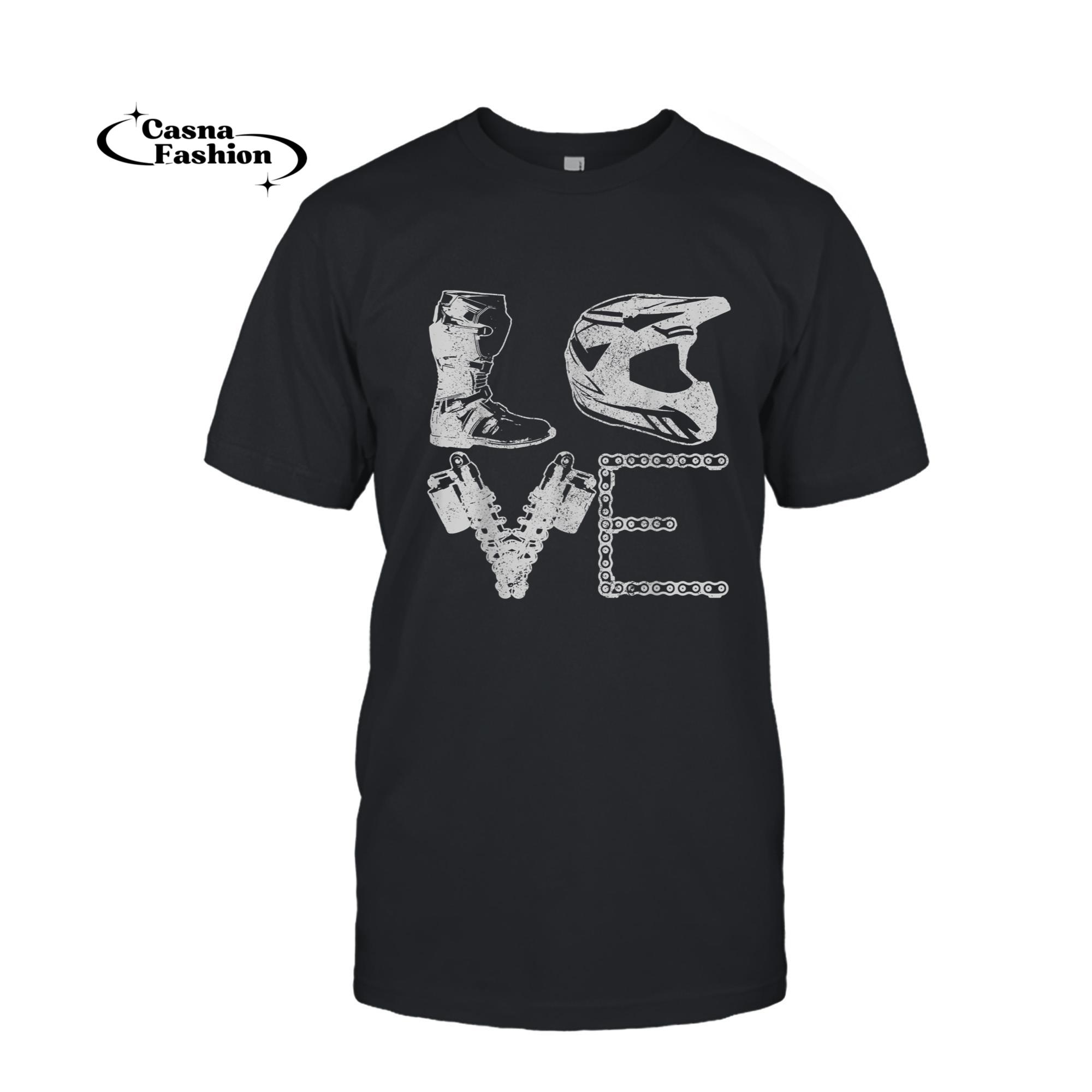 casnafashion_T-shirt_Dirt Bike LOVE Motocross MX Enduro Biker Gift T-Shirt_T-shirt_Black