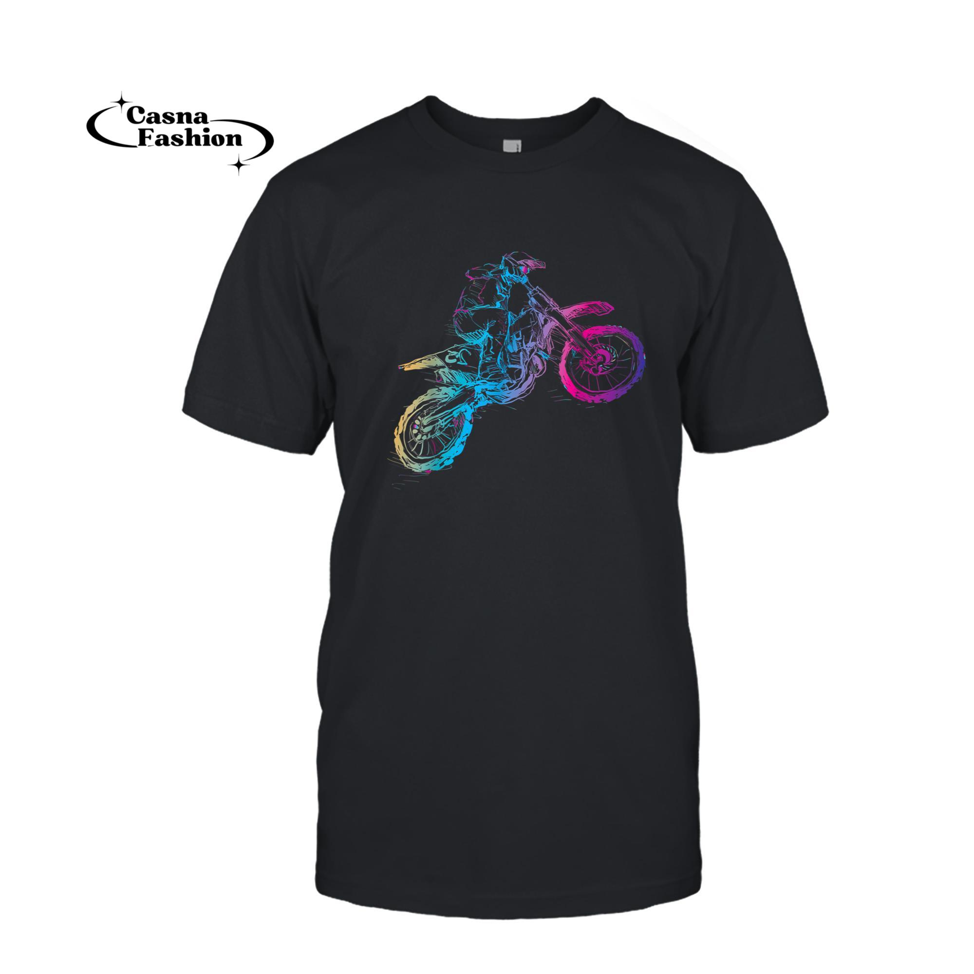 casnafashion_T-shirt_Dirt Bike Riding Motocross Lover Kids Boys Motorcycle Rider T-Shirt_T-shirt_Black