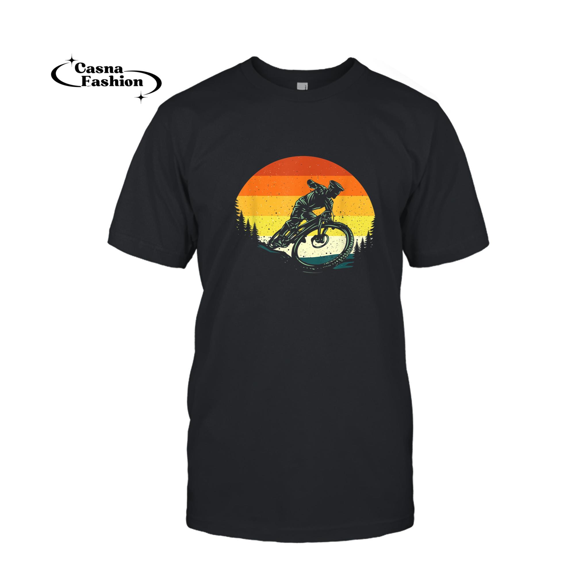 casnafashion_T-shirt_Downhill Mountain Biker - Bike Lover MTB Mountain Biking T-Shirt_T-shirt_Black