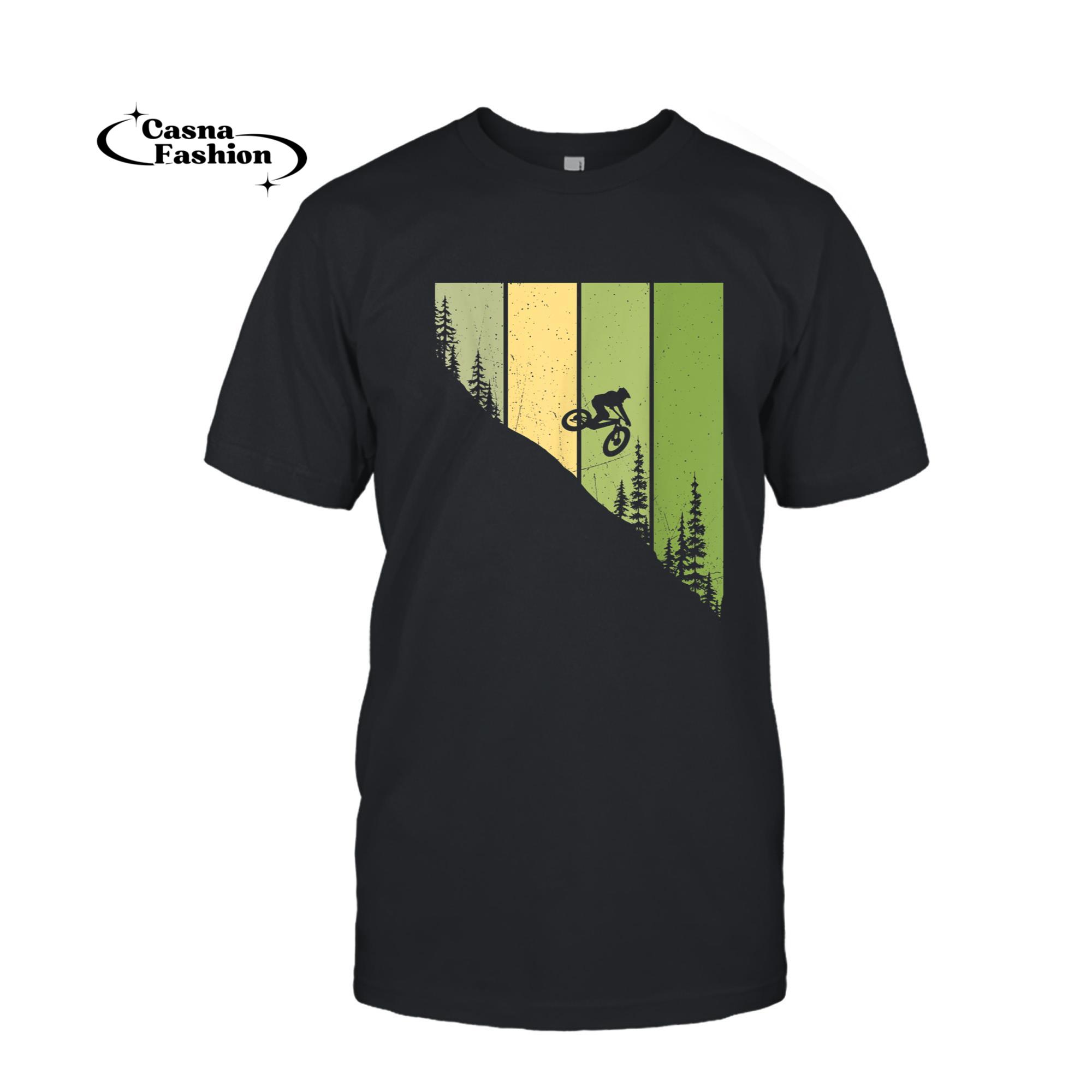 casnafashion_T-shirt_Downhill Rider MTB - Mountain Biking Bike Biker Riding T-Shirt_T-shirt_Black