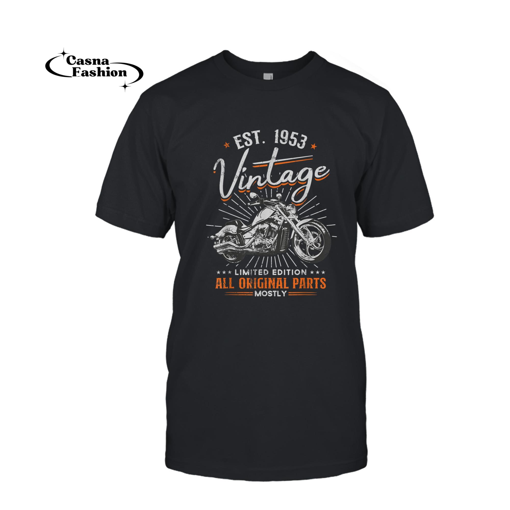 casnafashion_T-shirt_Est 1953 Vintage All Original Parts Motorcycle 70th Birthday T-Shirt_T-shirt_Black