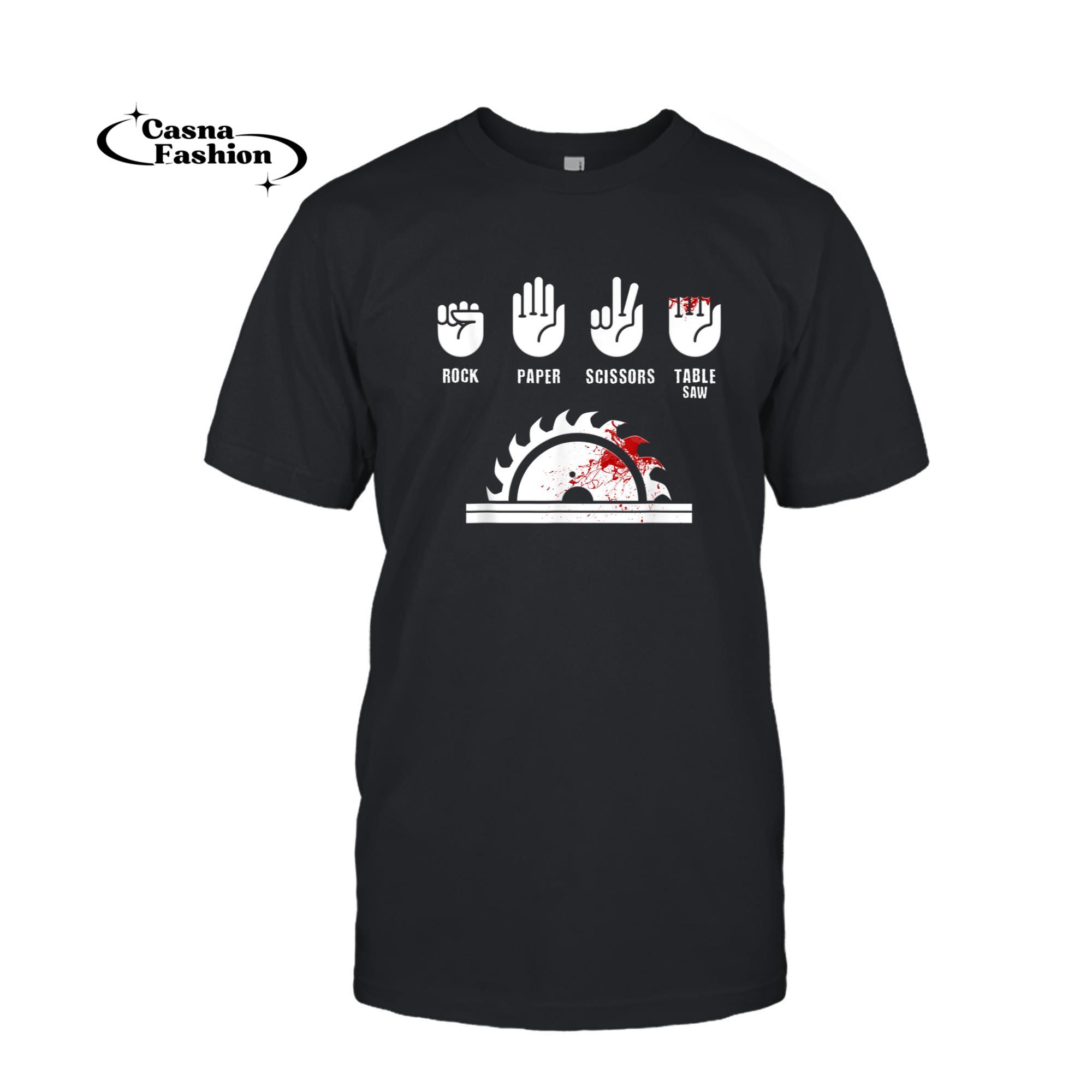 casnafashion_T-shirt_Funny Carpenter Gifts Rock Paper Scissors Table Saw T-Shirt_T-shirt_Black