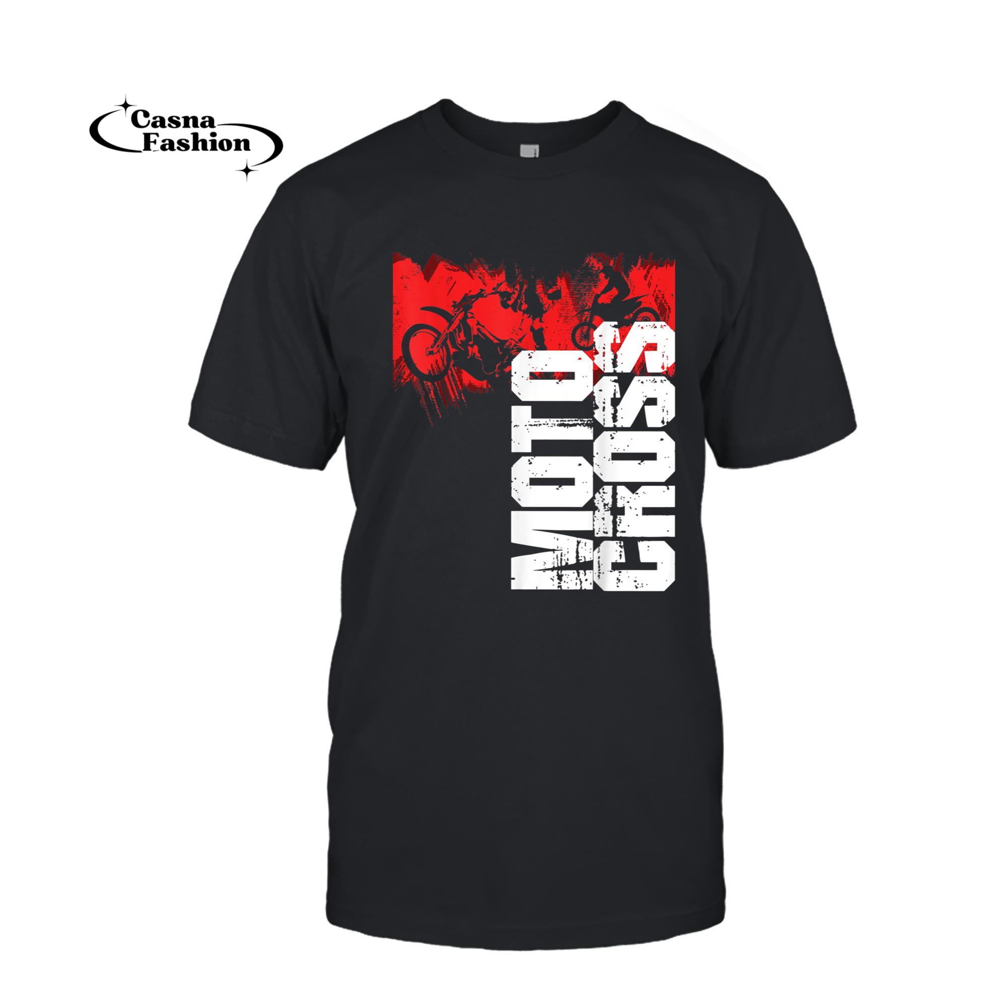 casnafashion_T-shirt_Funny Motocross Shirt For Youth Boys Gift Dirtbike Biker_T-shirt_Black