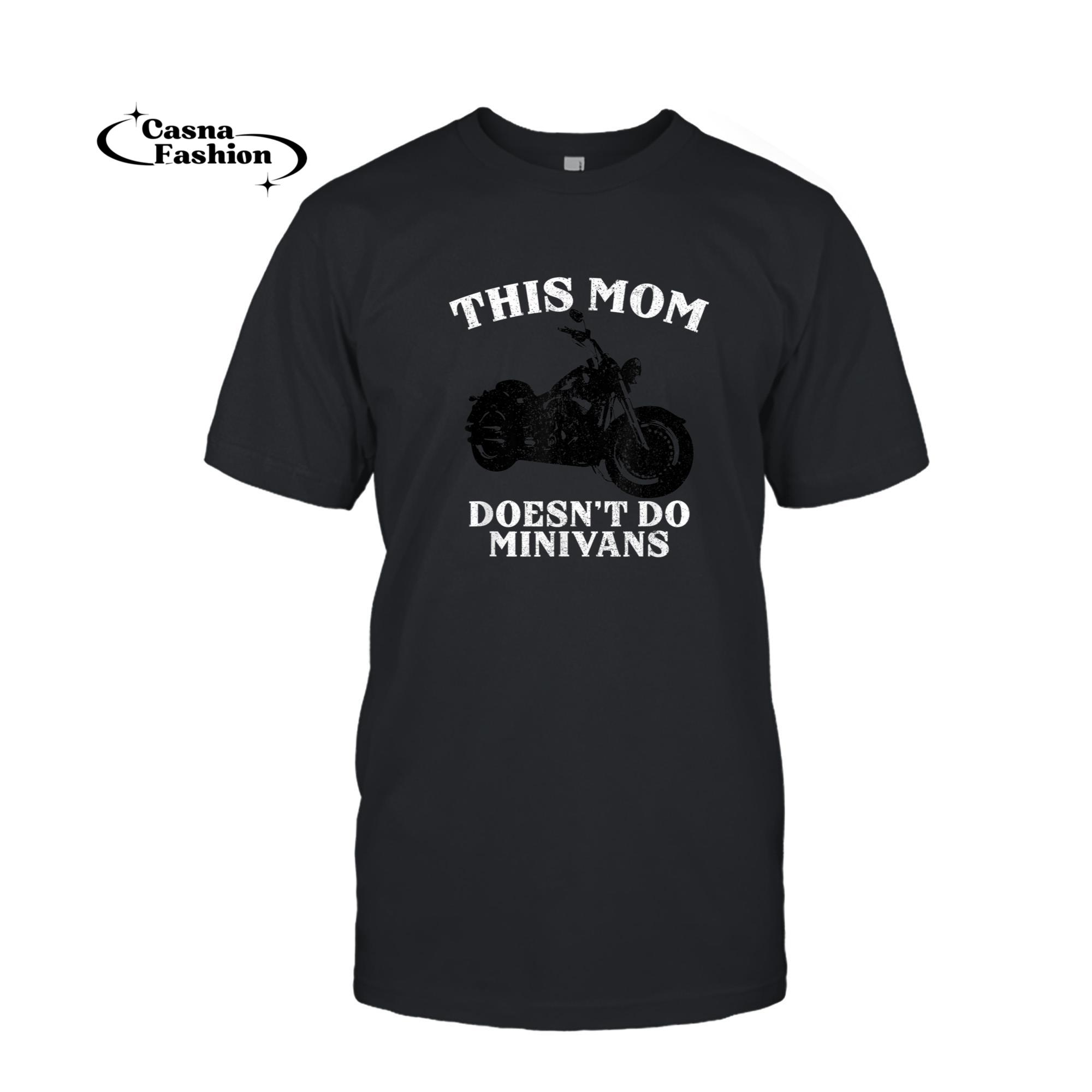 casnafashion_T-shirt_Funny Motorcycle Mom Biker Minivan Mother's Day Motor Bike T-Shirt_T-shirt_Black