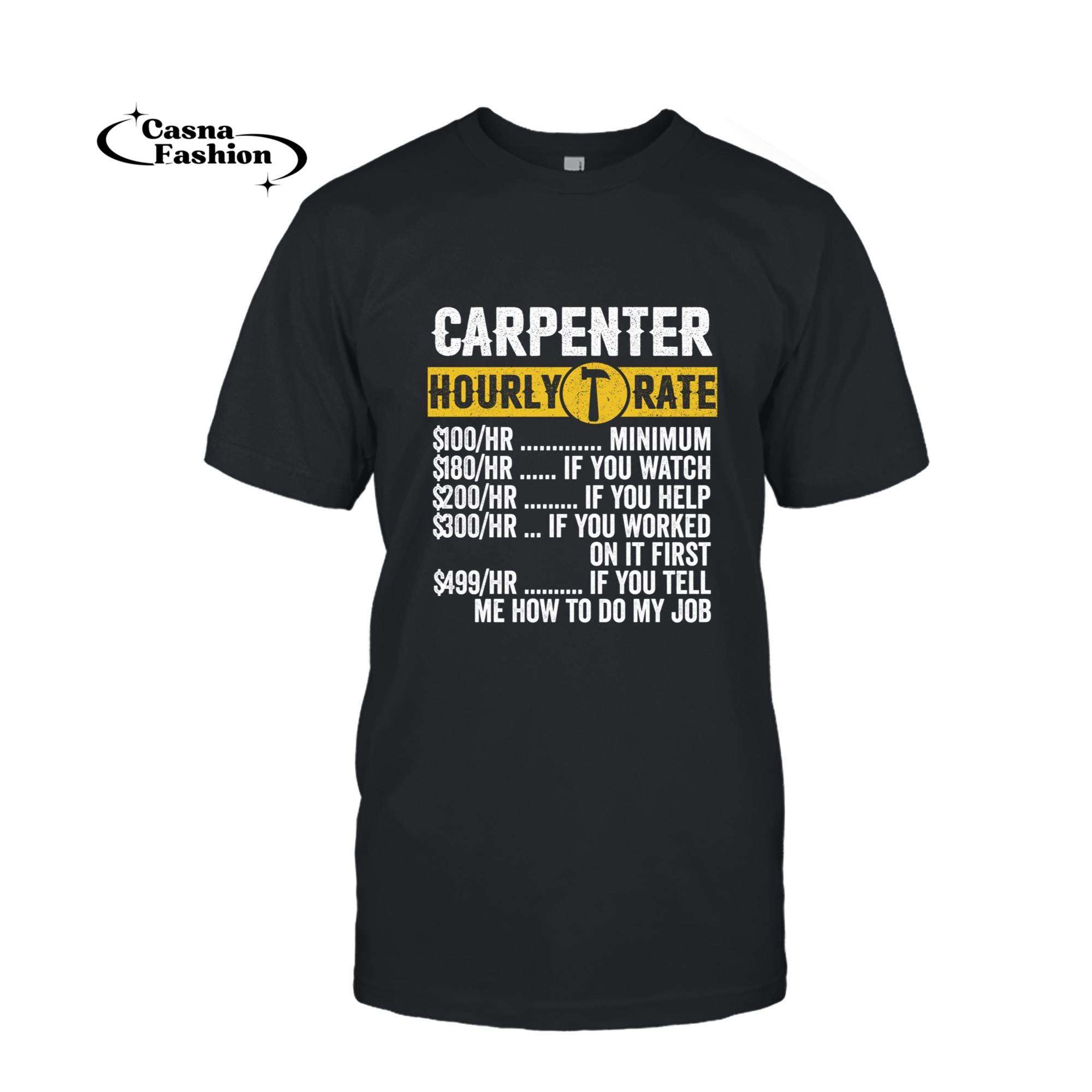 casnafashion_T-shirt_Funny Vintage Carpenter Apparel Woodworking Hourly Rate Mens Long Sleeve T-Shirt_T-shirt_Black