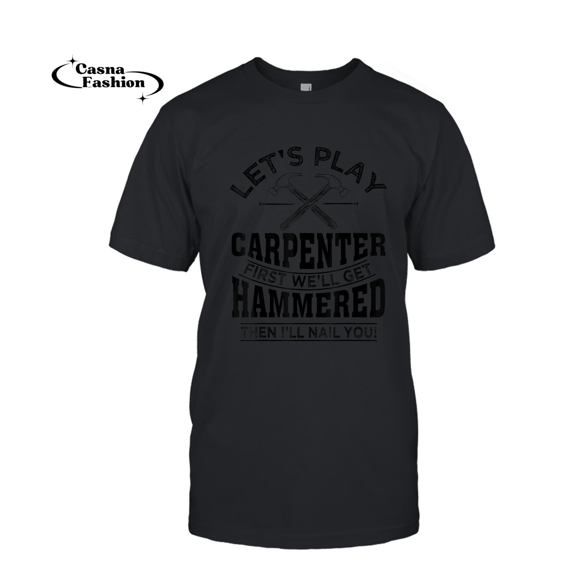 casnafashion_T-shirt_Funny Woodworking Gift For Carpenter Worker Men Wood Carver T-Shirt_T-shirt_Black