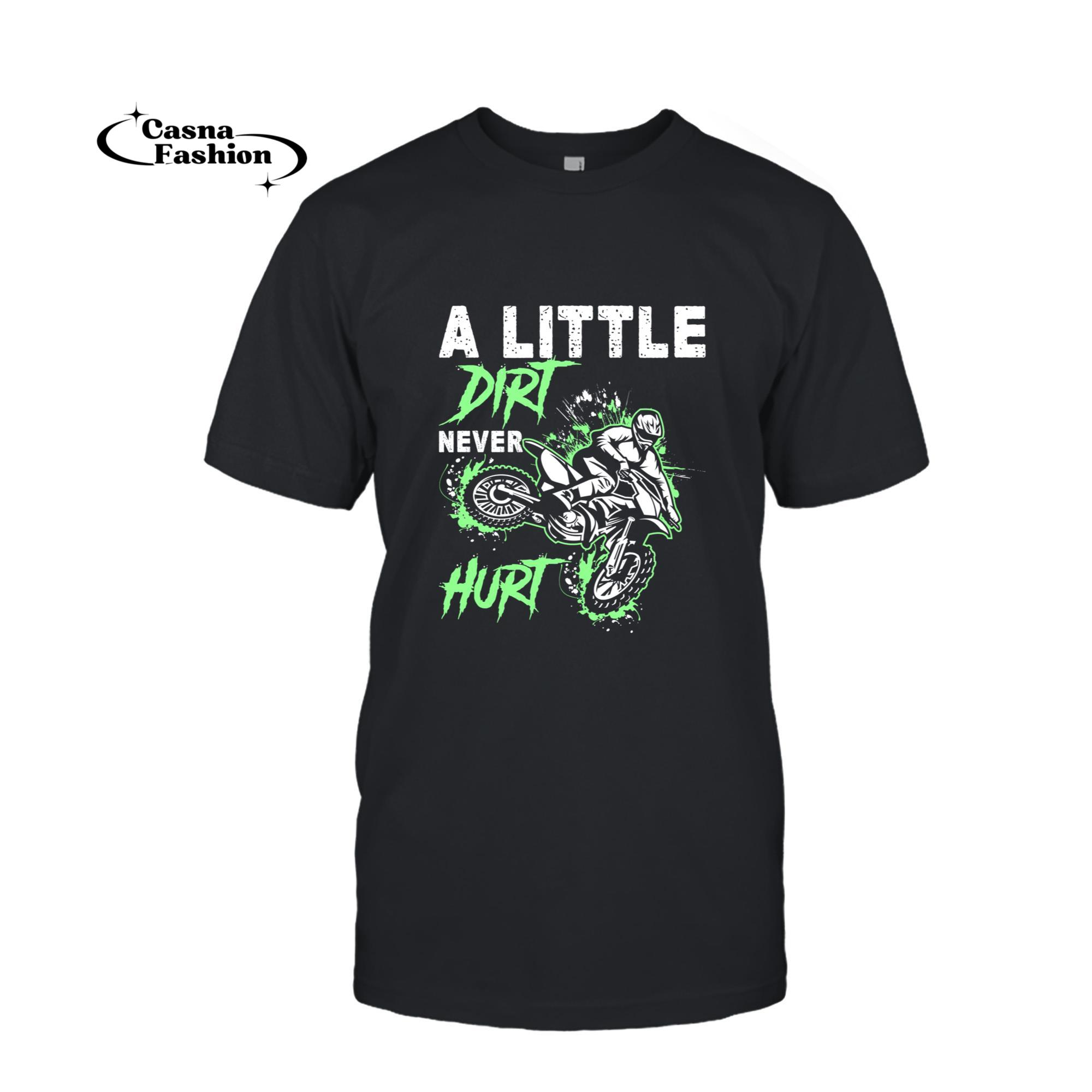 casnafashion_T-shirt_Green Motorcycle Shirt Dirt Bike MX Motocross Mens Boys Long Sleeve T-Shirt_T-shirt_Black