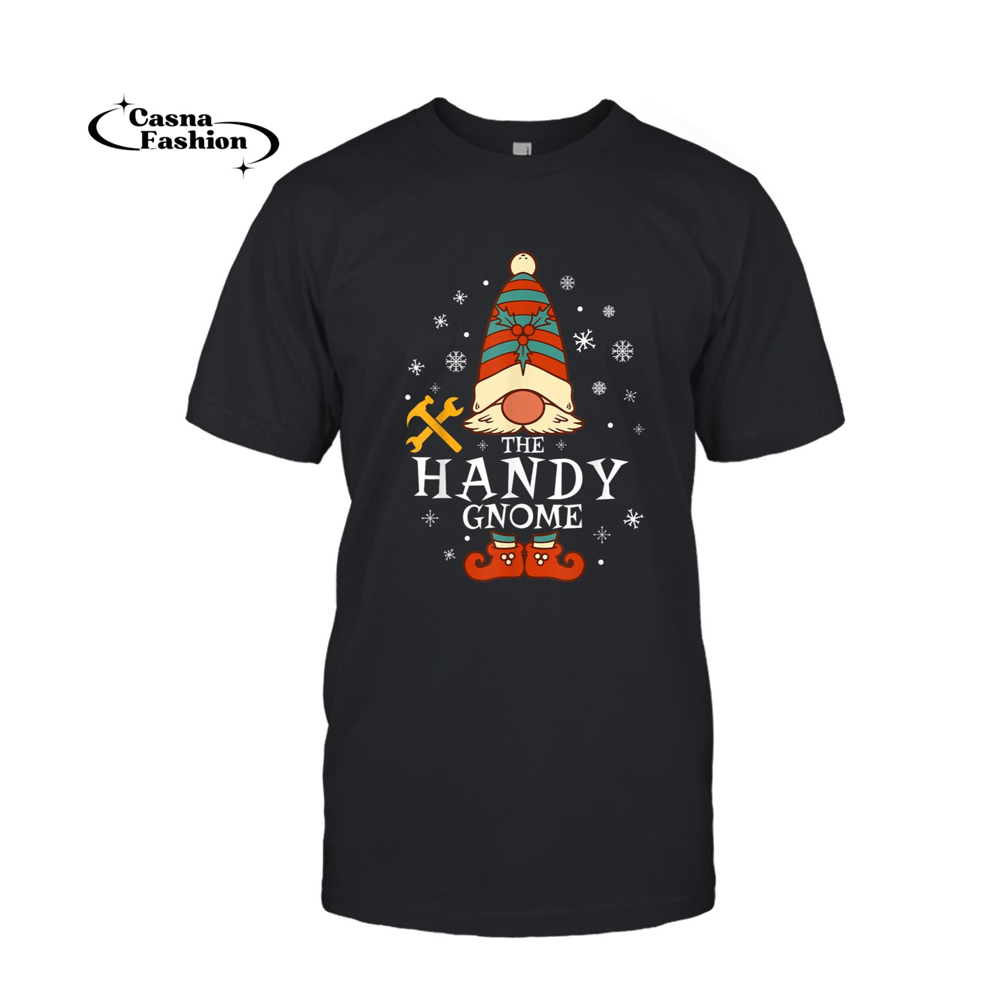 casnafashion_T-shirt_Handy Gnome Man Family Christmas Funny Handyman Carpenter T-Shirt_T-shirt_Black