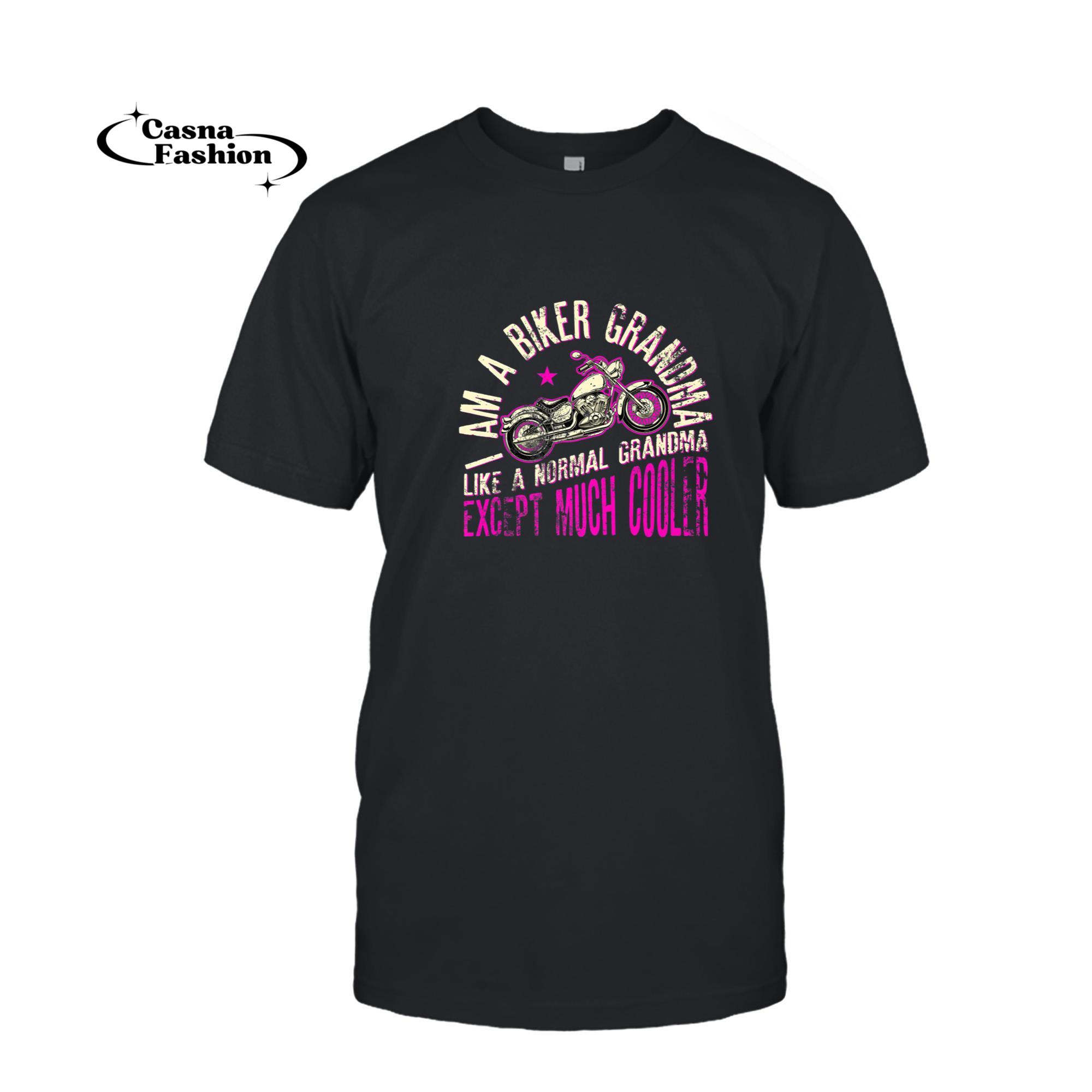 casnafashion_T-shirt_I Am A Biker Grandma Motorcyle Riding Gift For Women Premium T-Shirt_T-shirt_Black