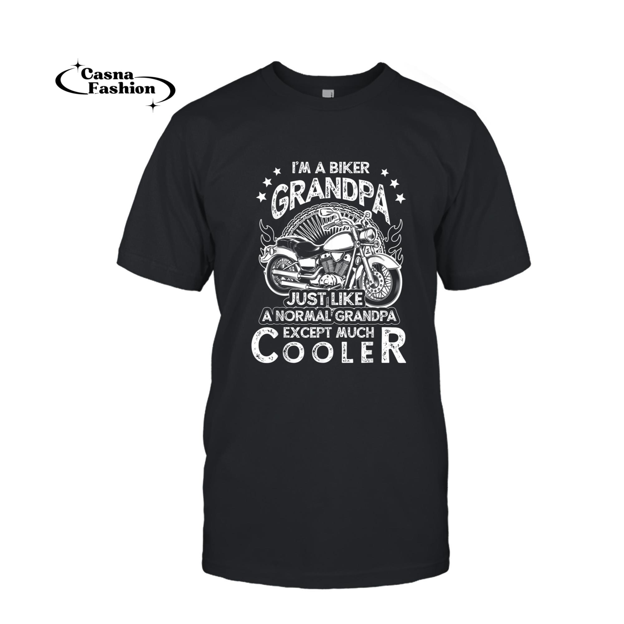 casnafashion_T-shirt_Im a Biker Grandpa Just Like a Normal Funny Gift Biker Shirt_T-shirt_Black