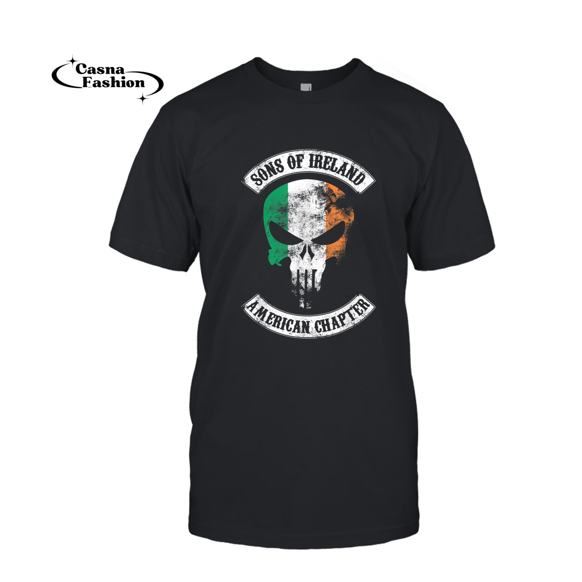 casnafashion_T-shirt_Irish Pride Apparel - Sons of Ireland - American Chapter T-Shirt_T-shirt_Black