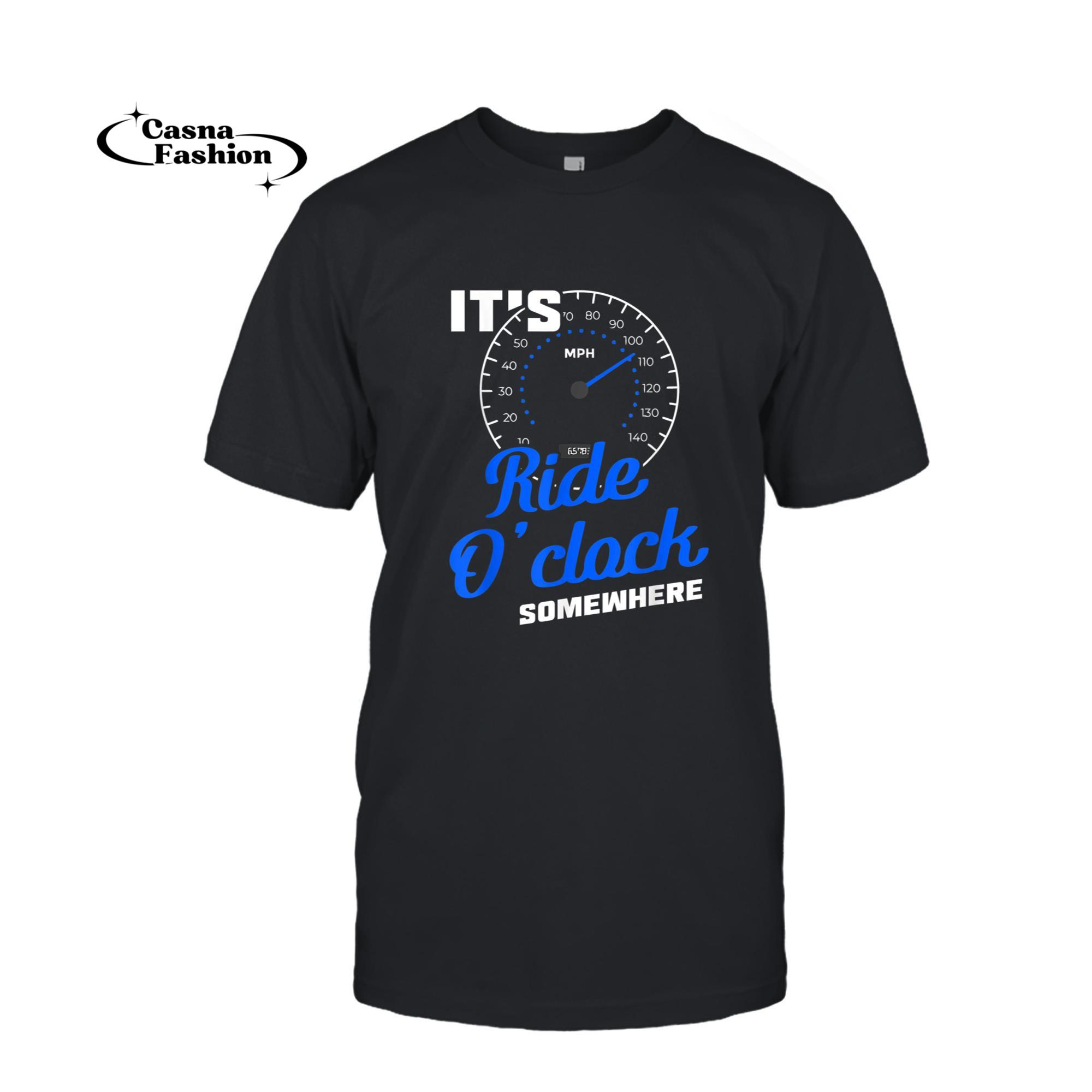 casnafashion_T-shirt_It'S Ride O'Clock Somewhere Motorcyclist T-Shirt_T-shirt_Black