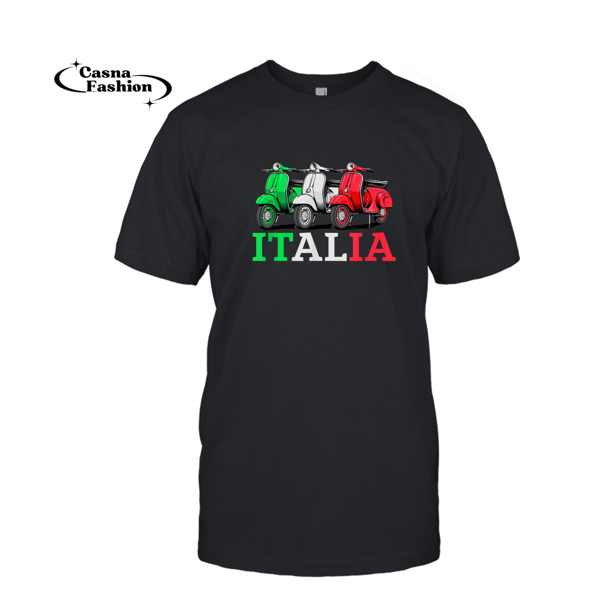 casnafashion_T-shirt_Italia Vintage Scooter Moped motorcycle biker gift T-Shirt_T-shirt_Black