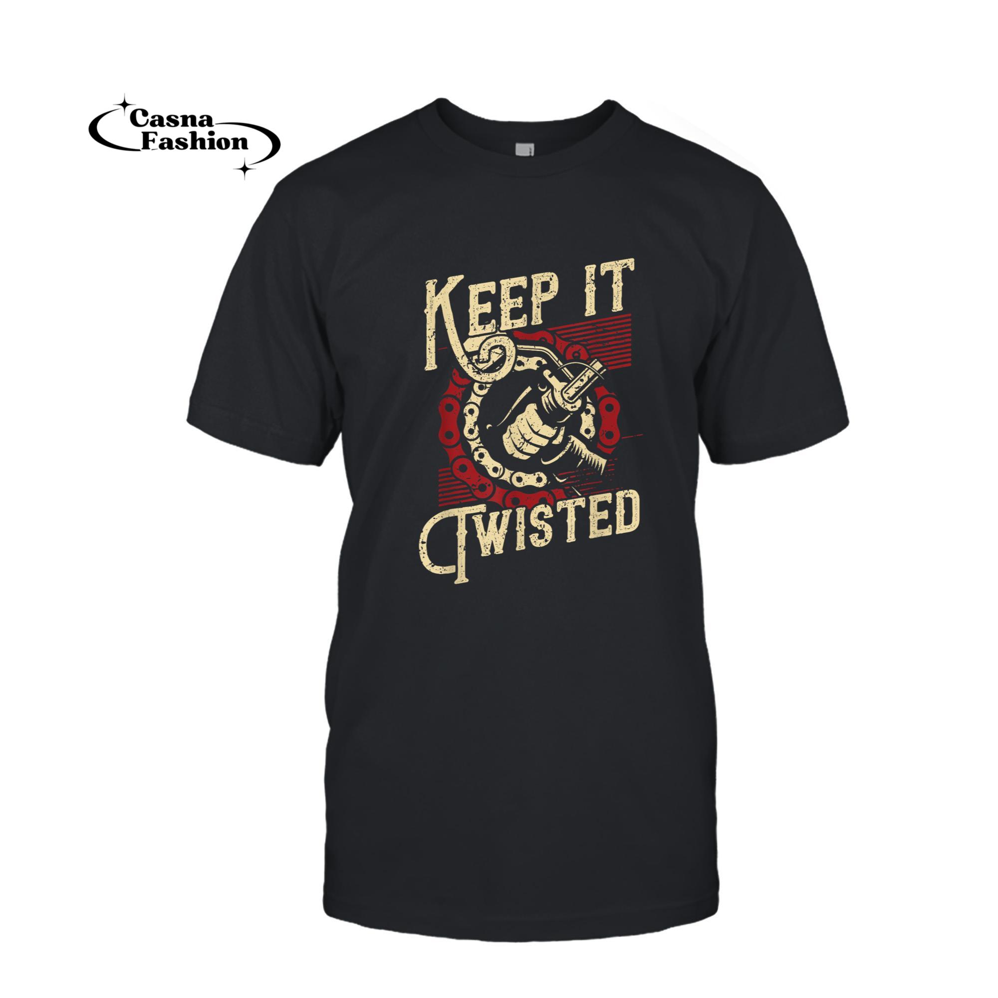 casnafashion_T-shirt_Keep It Twisted - Vintage Motorcycle T-Shirt_T-shirt_Black