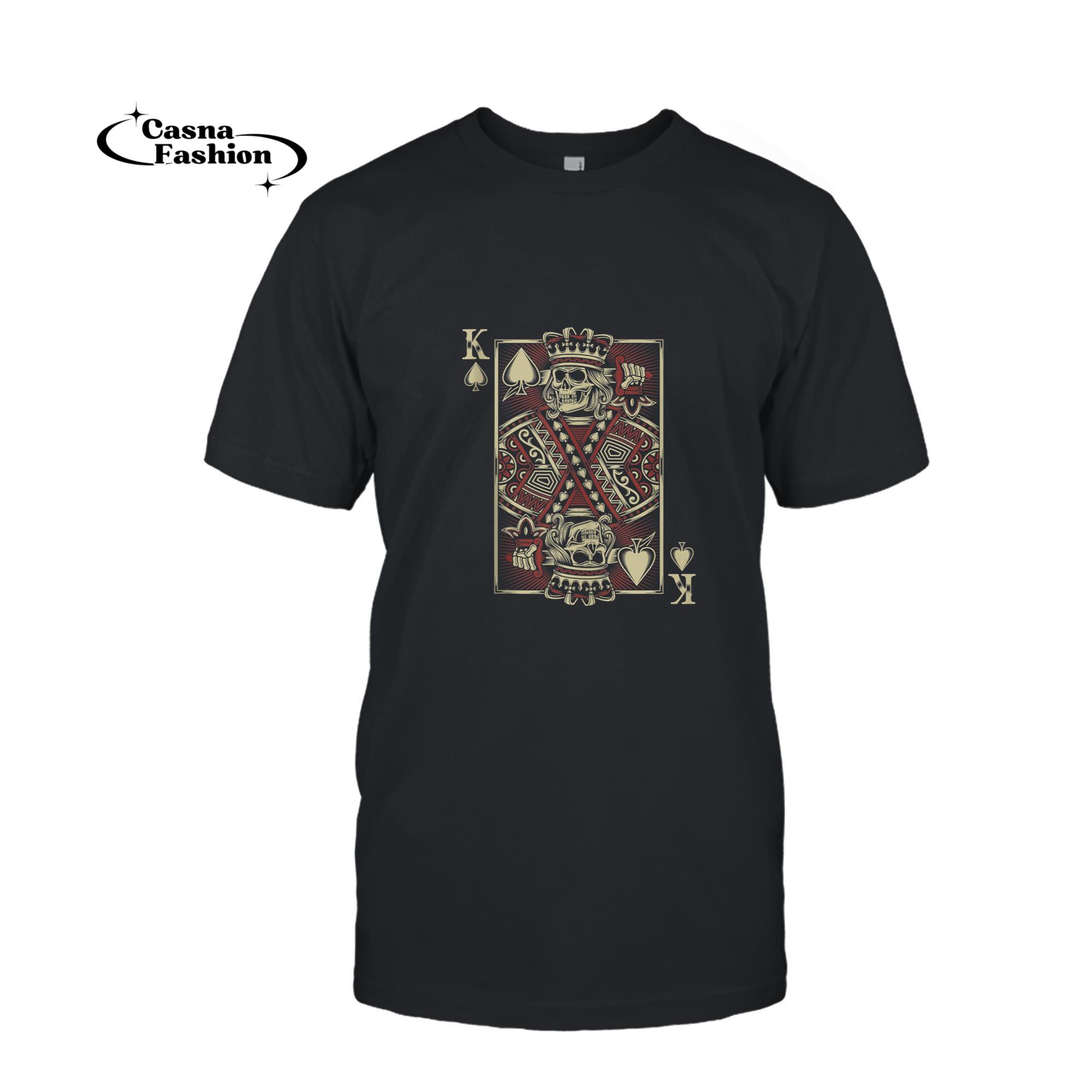 casnafashion_T-shirt_King Of Spades Skull Men Poker Card Game Biker Grunge Tank Top_T-shirt_Black