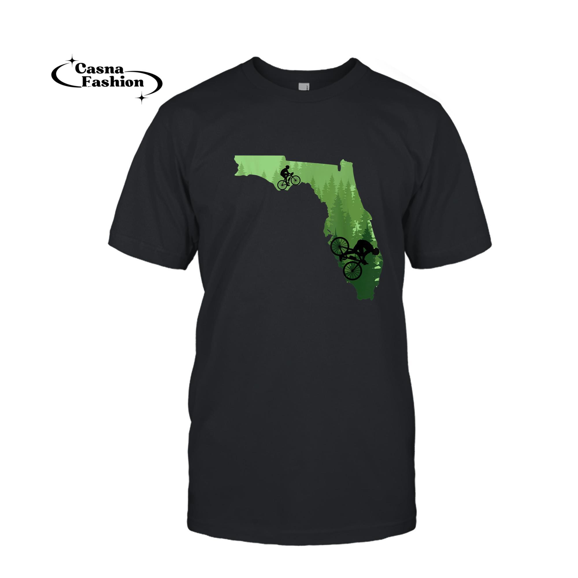 casnafashion_T-shirt_Map of Florida Mountain Bike Rider MTB Biking Mountain Biker T-Shirt_T-shirt_Black