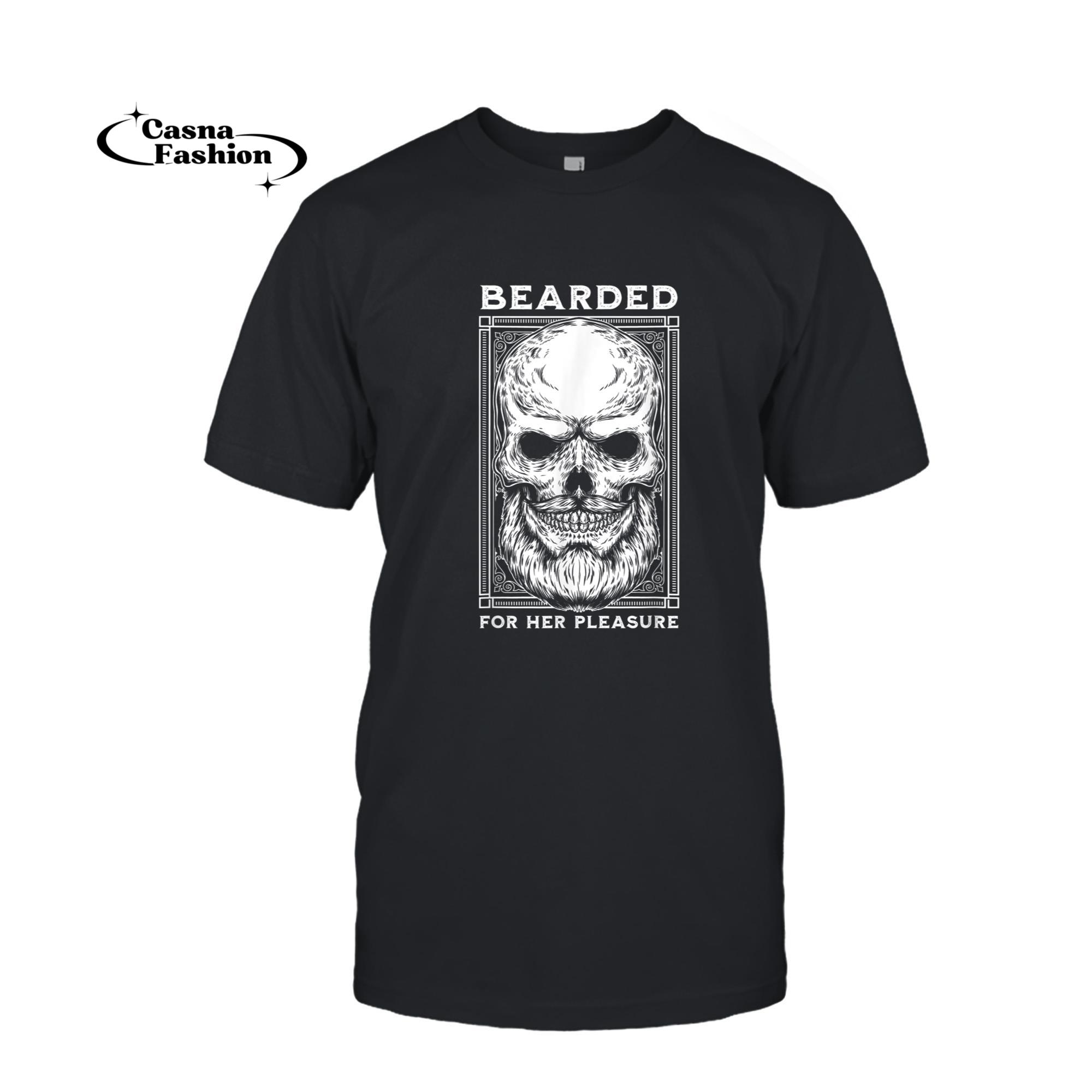 casnafashion_T-shirt_Mens Bearded For Her Pleasure Gift T-Shirt_T-shirt_Black