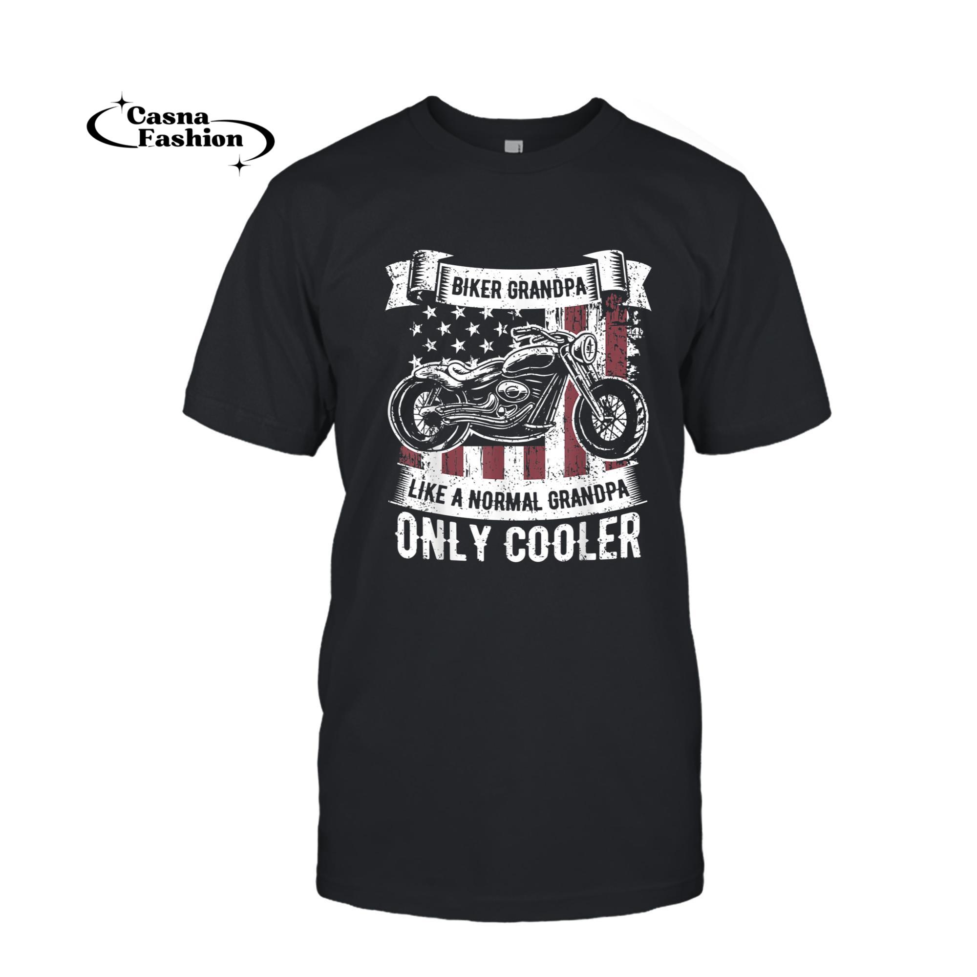 casnafashion_T-shirt_Mens Biker Grandpa Ride Motorcycles Motorcycle Lovers Rider Gift T-Shirt_T-shirt_Black