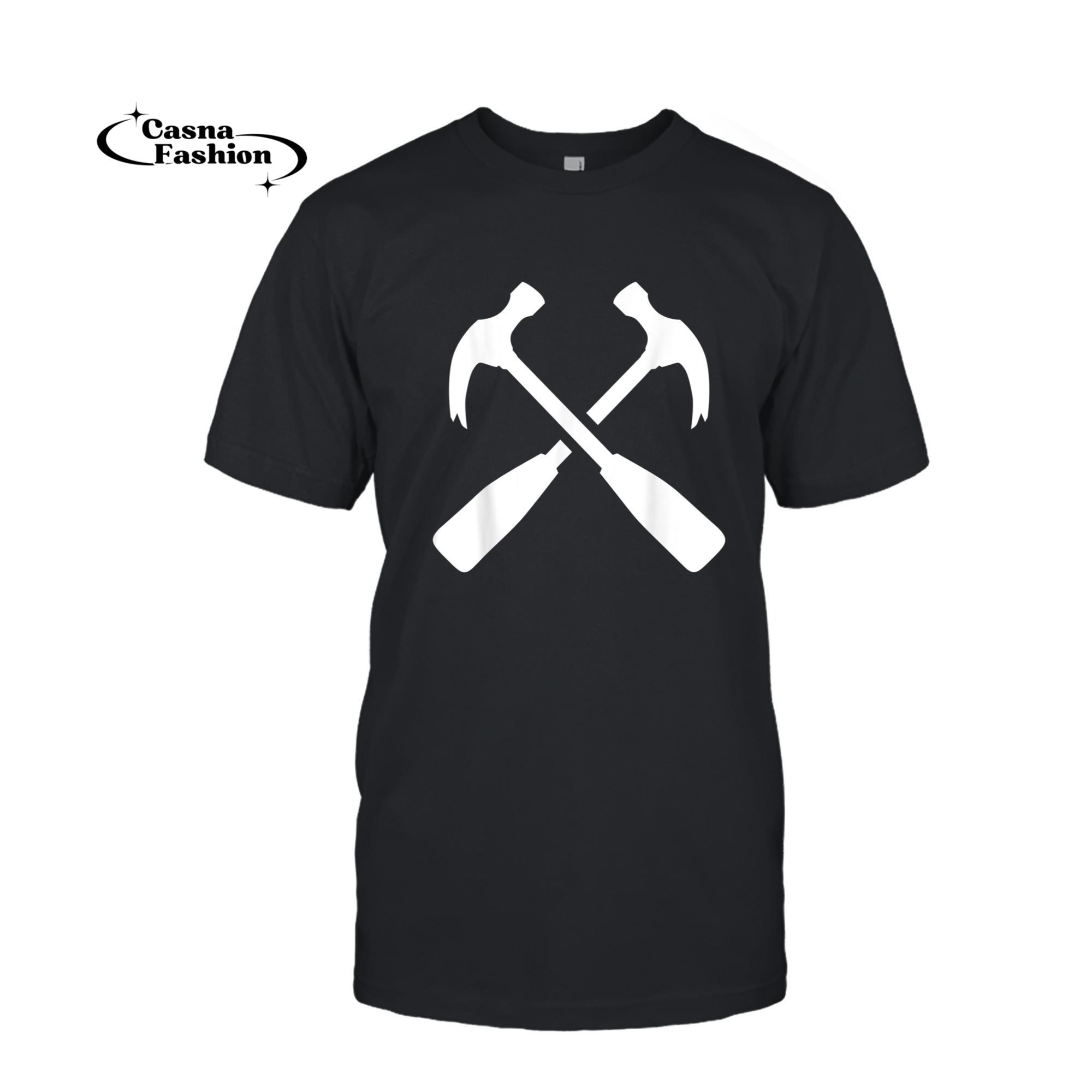 casnafashion_T-shirt_Mens Crossed carpenter hammers T-Shirt_T-shirt_Black