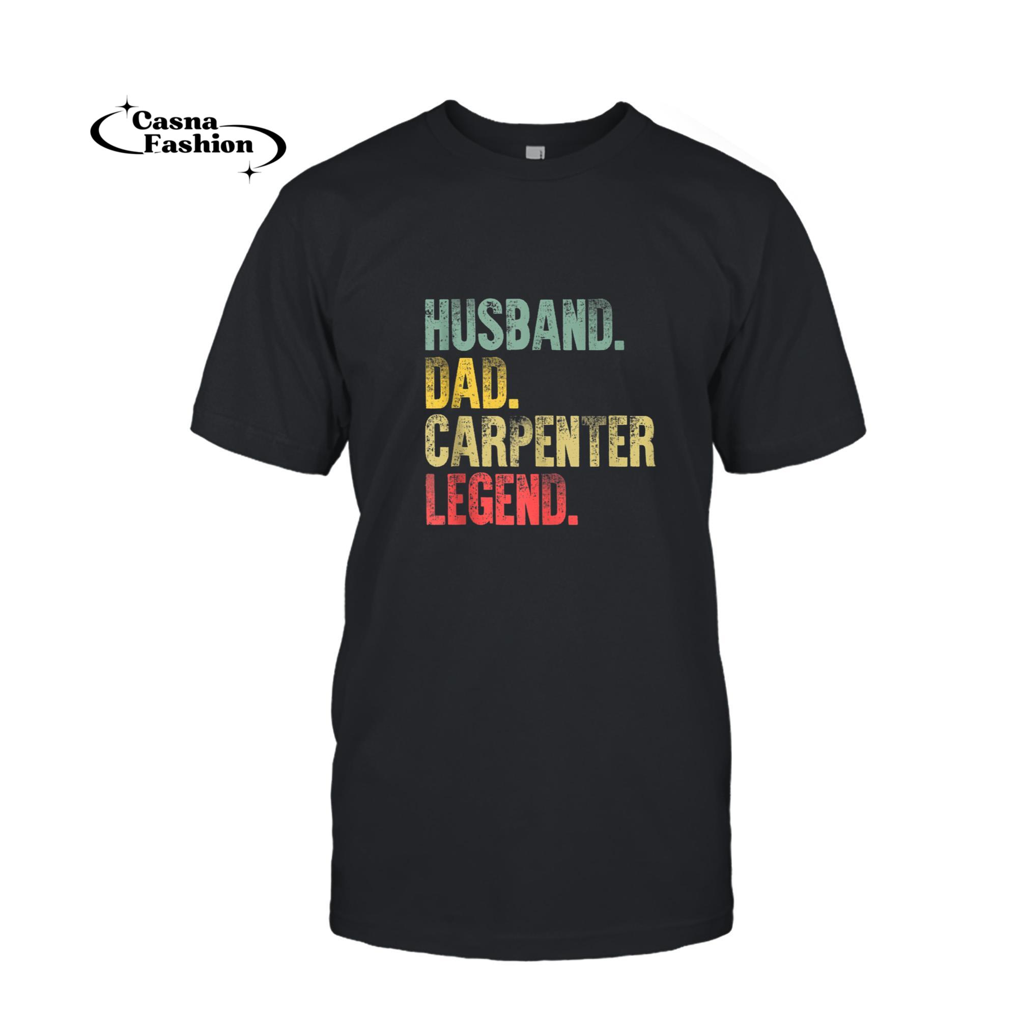 casnafashion_T-shirt_Mens Funny Vintage Shirt Husband Dad Carpenter Legend Retro Tank Top_T-shirt_Black