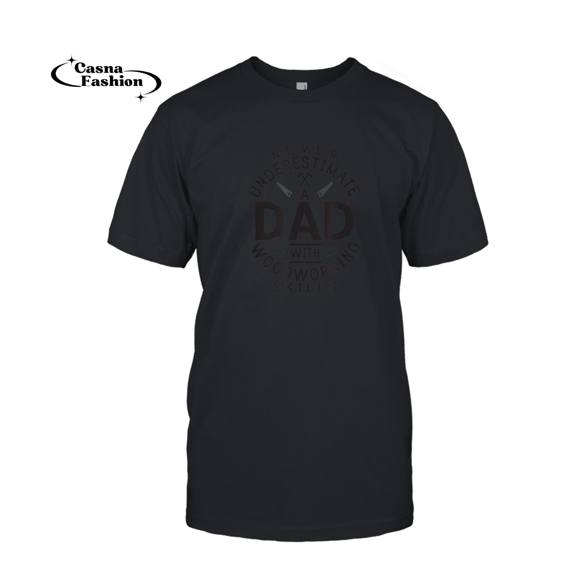 casnafashion_T-shirt_Mens Funny Woodworking Carpentry Shirt For Carpenter Dad Gift DIY_T-shirt_Black