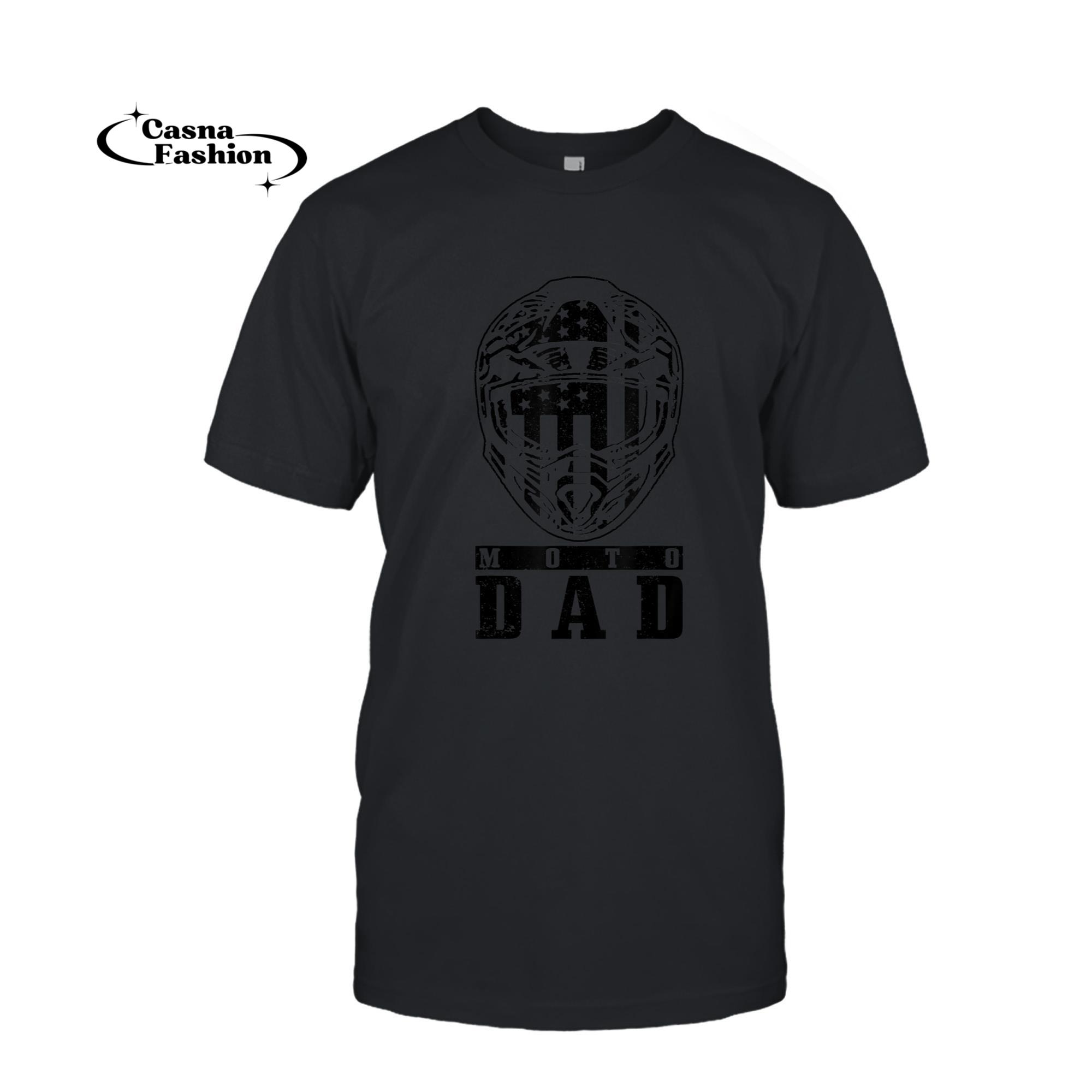 casnafashion_T-shirt_Mens Motocross Moto Dad Dirt Bike Racing MX Biker Father's Day T-Shirt_T-shirt_Black