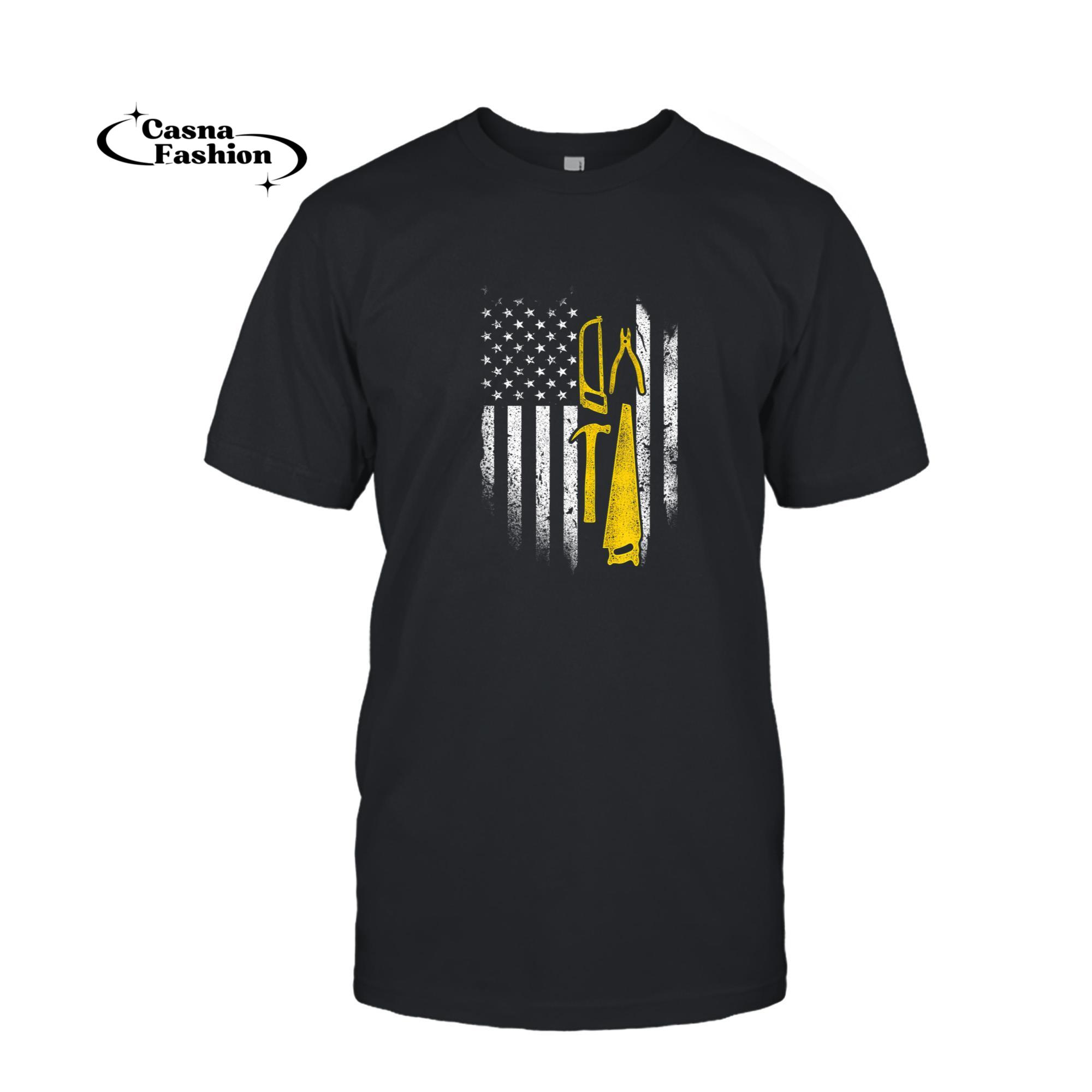 casnafashion_T-shirt_Mens US Flag Carpenter T-Shirt_T-shirt_Black