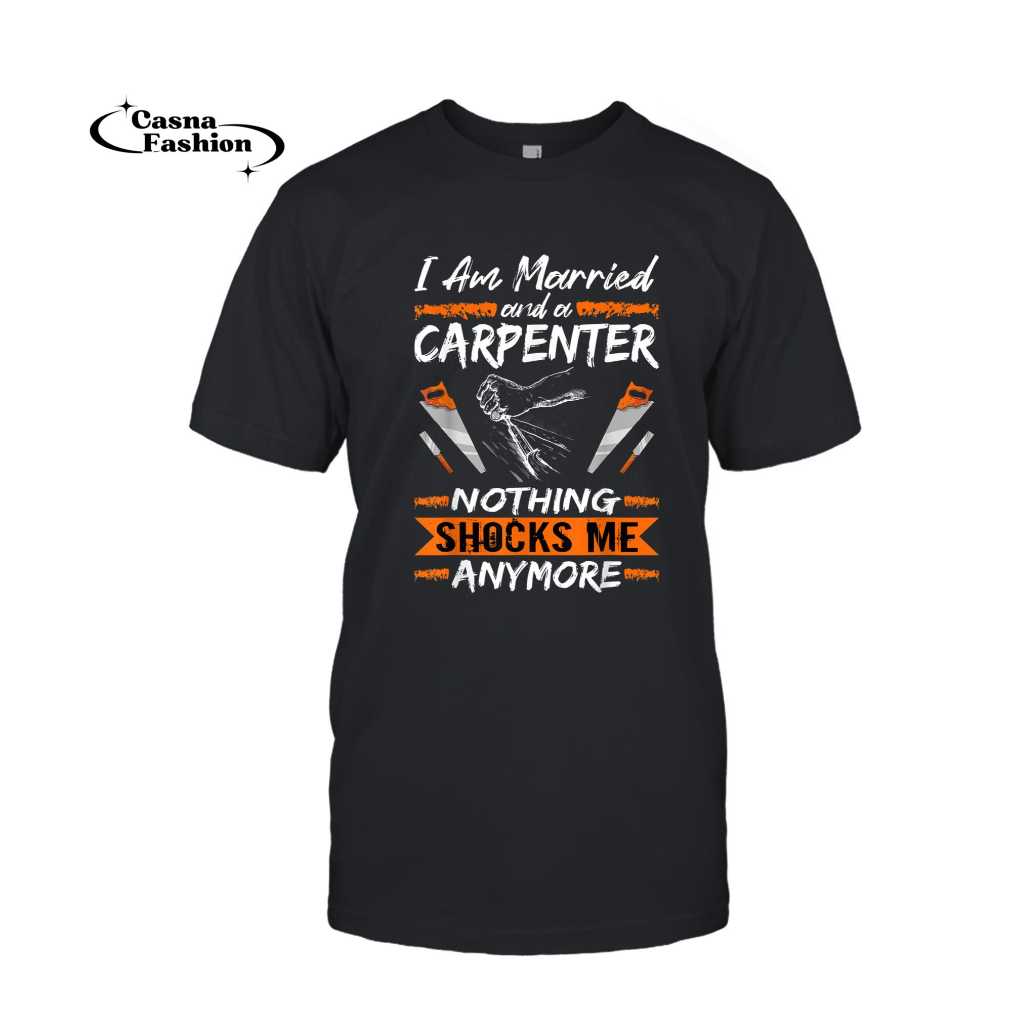 casnafashion_T-shirt_Mens Woodwork I Am Married And A Carpenter Funny Woodworking T-Shirt_T-shirt_Black